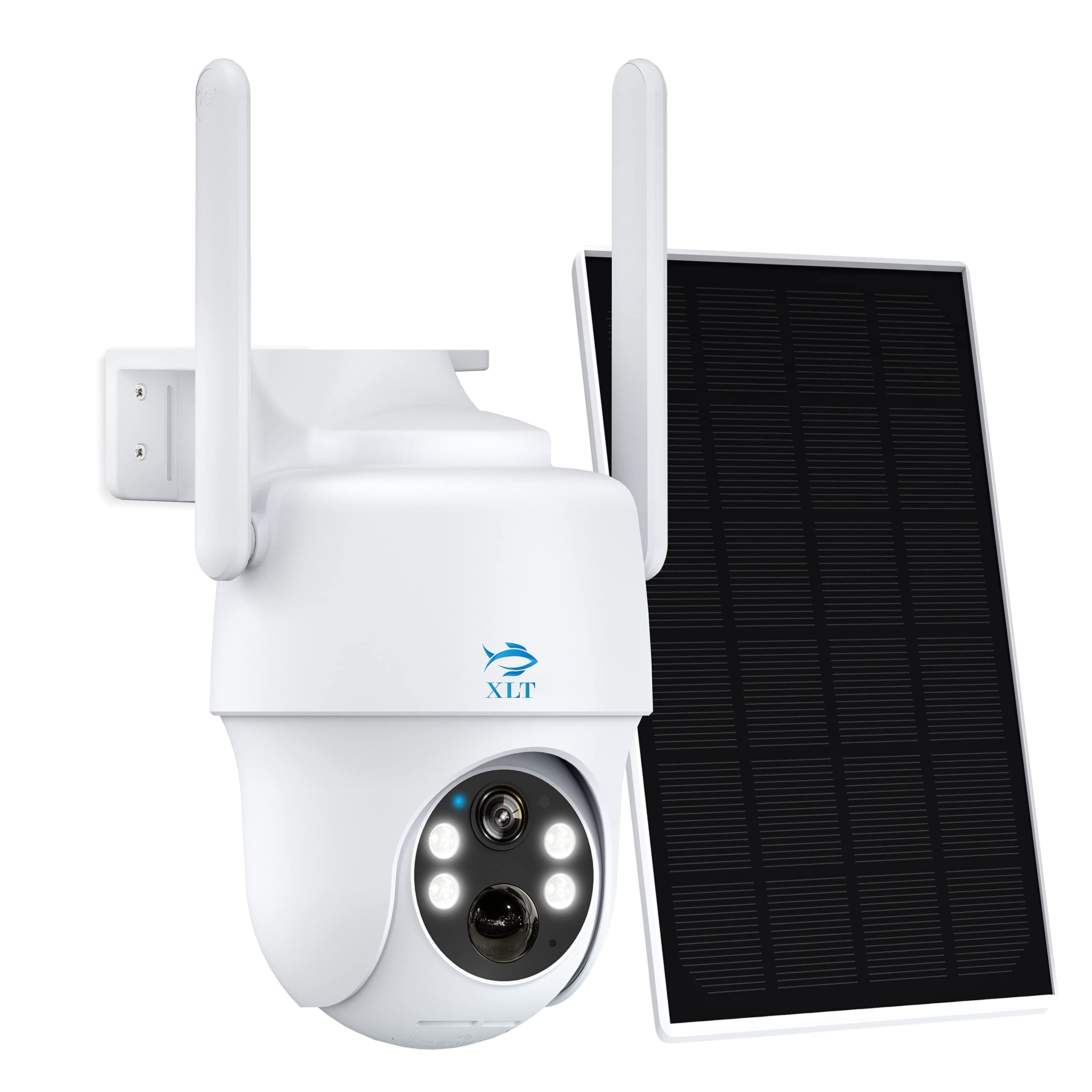 XLT 4G Sim Card Solar Camera PTZ 360° View Wireless Outdoor CCTV, Spotlights Smart Siren, 2K Color Night Vision, 2-Way Audio, Motion Detection, IP66 Waterproof Compatible with Alexa