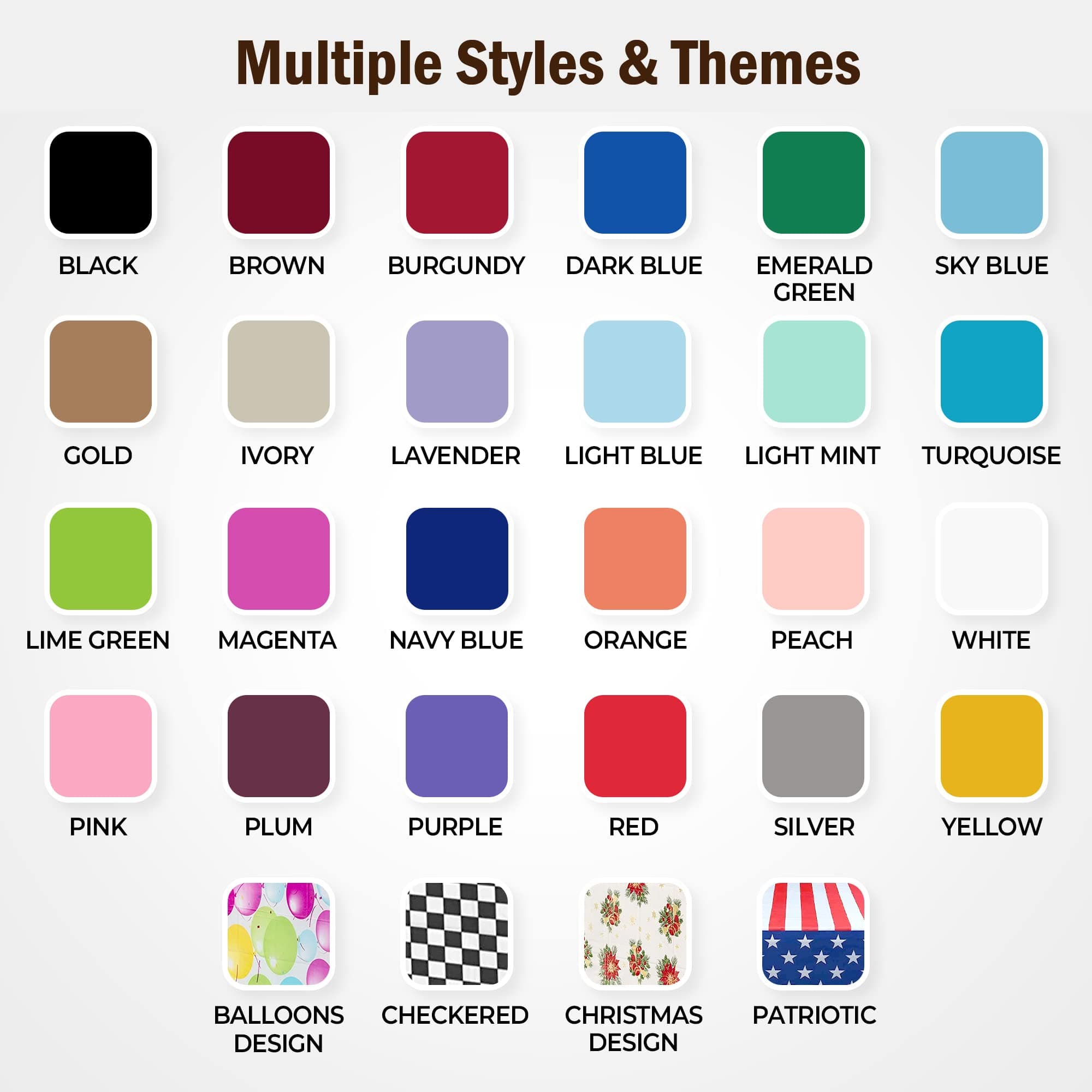 Exquisite Party Solids 12 Pack Premium Quality Balloon Design Plastic Tablecloth - 54 Inches by 108 inches of Fabulous Rectangle Birthday Tablecloth with Balloon Design for 8 Foot Party Table…