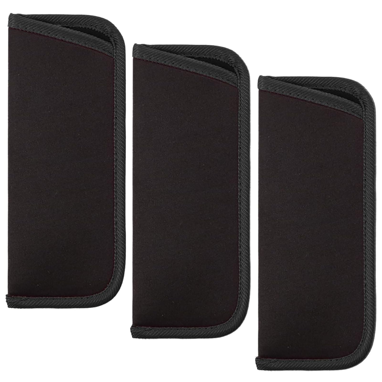 3 Pack Slip in Eyeglasses Cases, Protective Glasses Case For Reading Glasses Pouch Fabric Spectacle Pouch Soft Glasses Sleeve Black Storage Glasses Pouch Holder, Black, One size