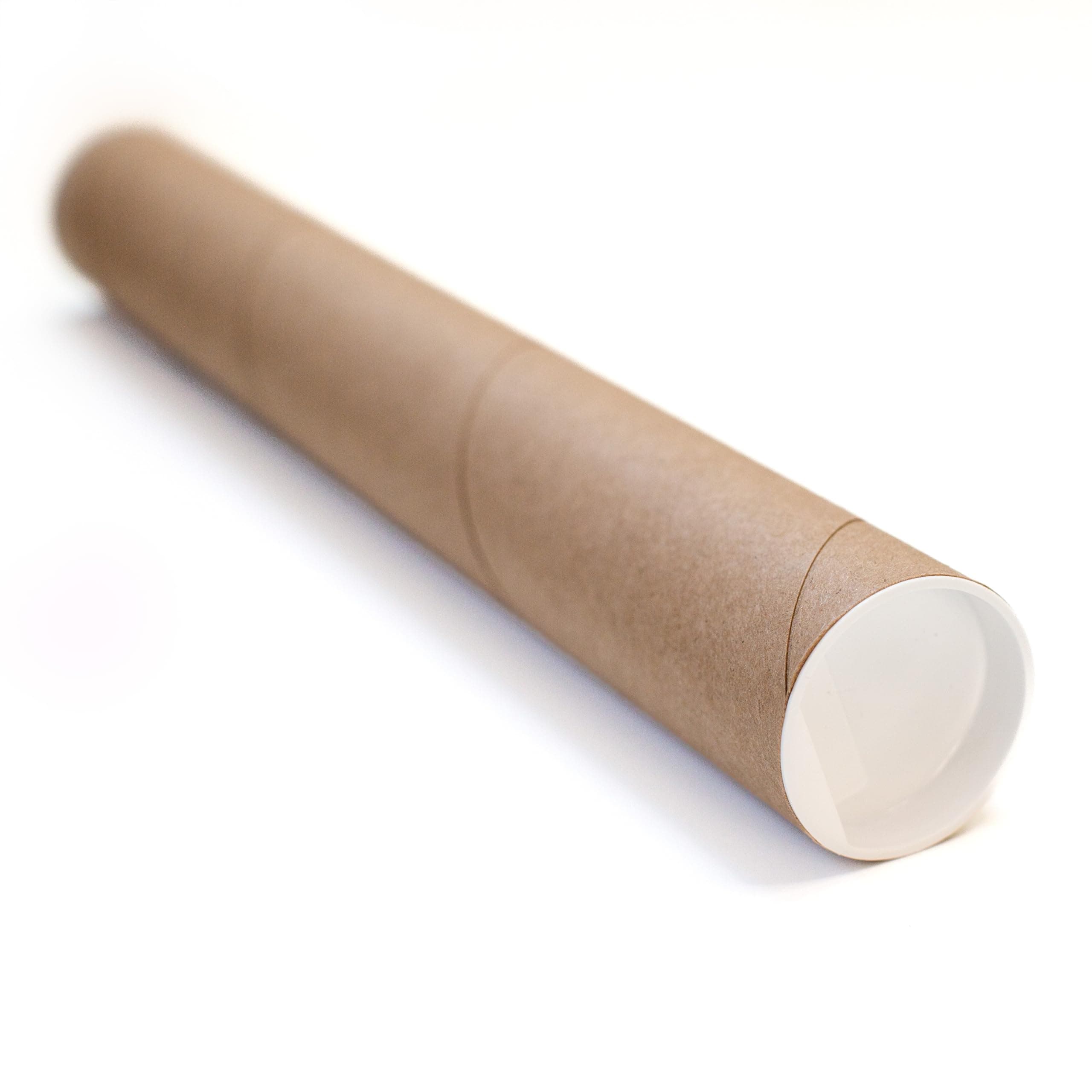 4-pack Kraft Mailing Tubes with Caps | 2.5-inch x 24-inch Usable (25" total length) | Heavy-Duty Cardboard Poster Tubes for Shipping and Storage of Documents and Art