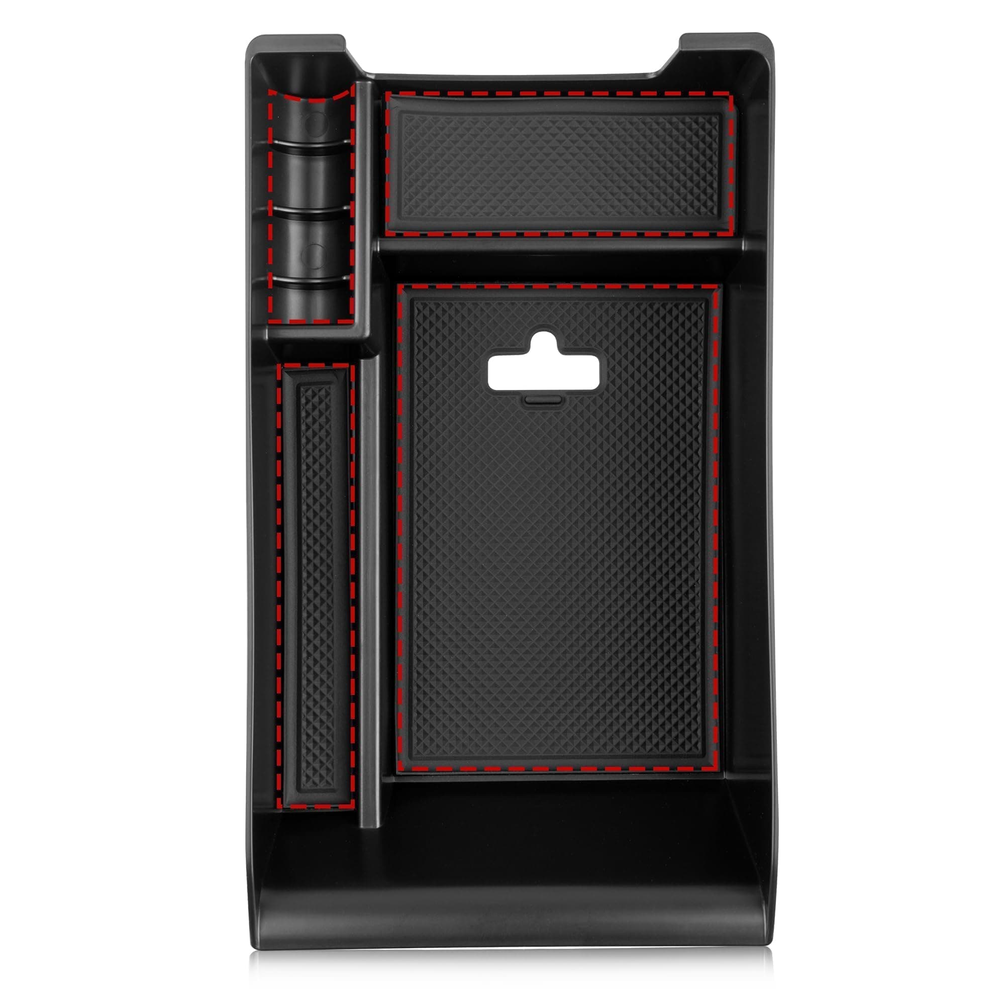 RED WOLF Center Console Organizer Tray for BMW 2014-2016 X5 F15 2015-2019 X6 F16 Armrest Box Secondary Storage with Preserved Hole for Charging Cable Exactly Match