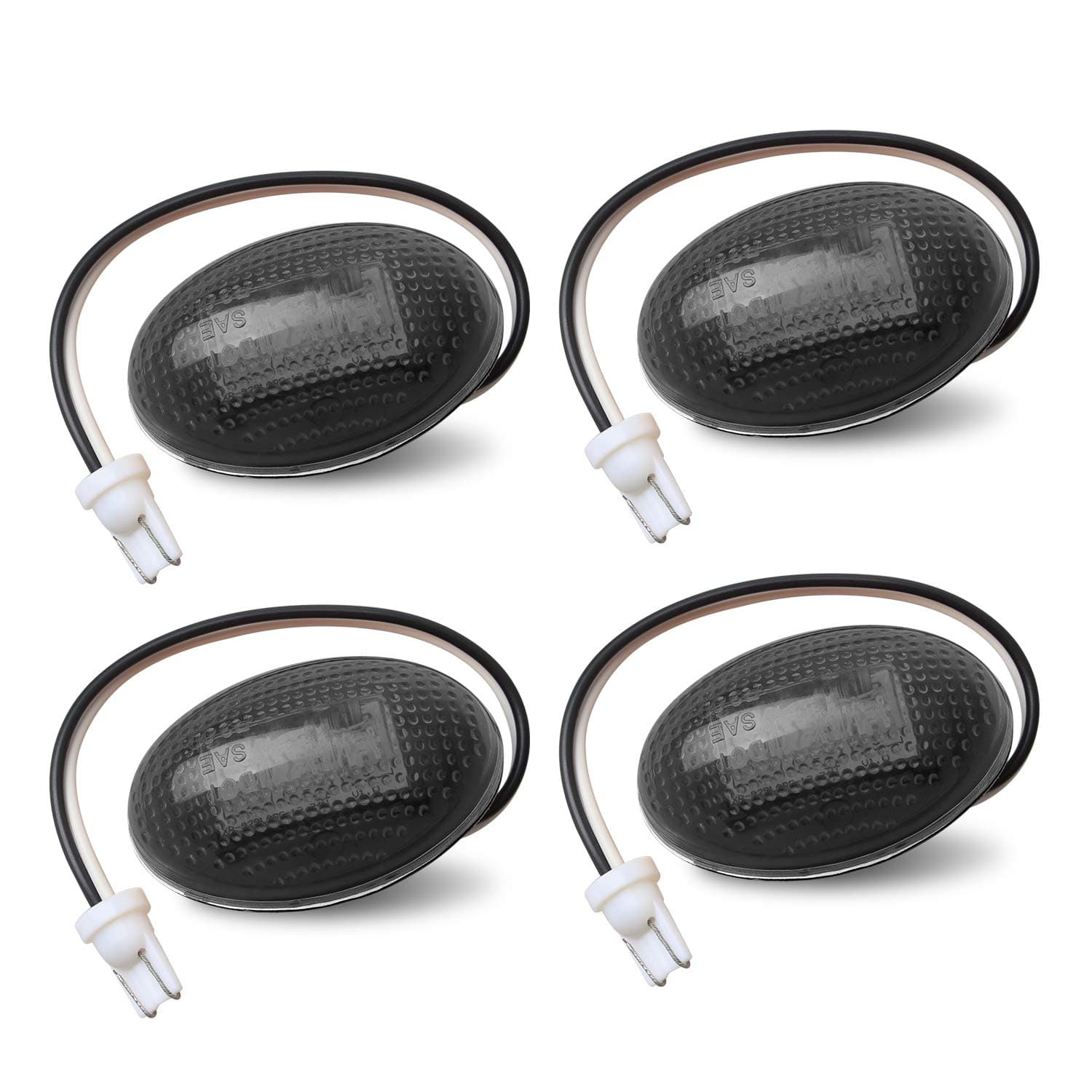 Dually Bed Fender Side Marker LED Lights Compatible with Ford Super Duty 1999-2010 Aftermarket Replacement, Full kit, Smoke