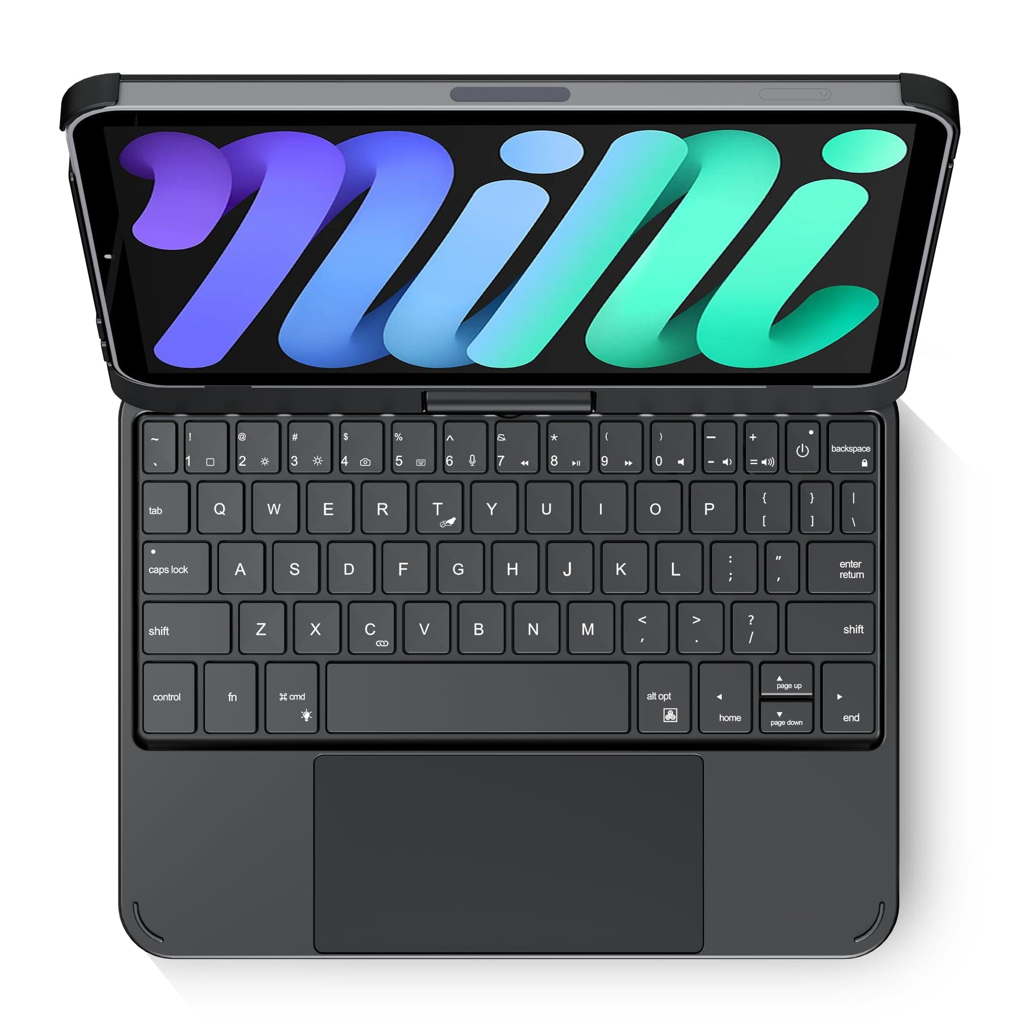 edaiser Swivel Keyboard Case for Apple iPad Mini 6th Generation 8.3-inch 2021, 360 Degree Rotatable Cover with RGB Backlight, Wireless, Pencil Holder, Black