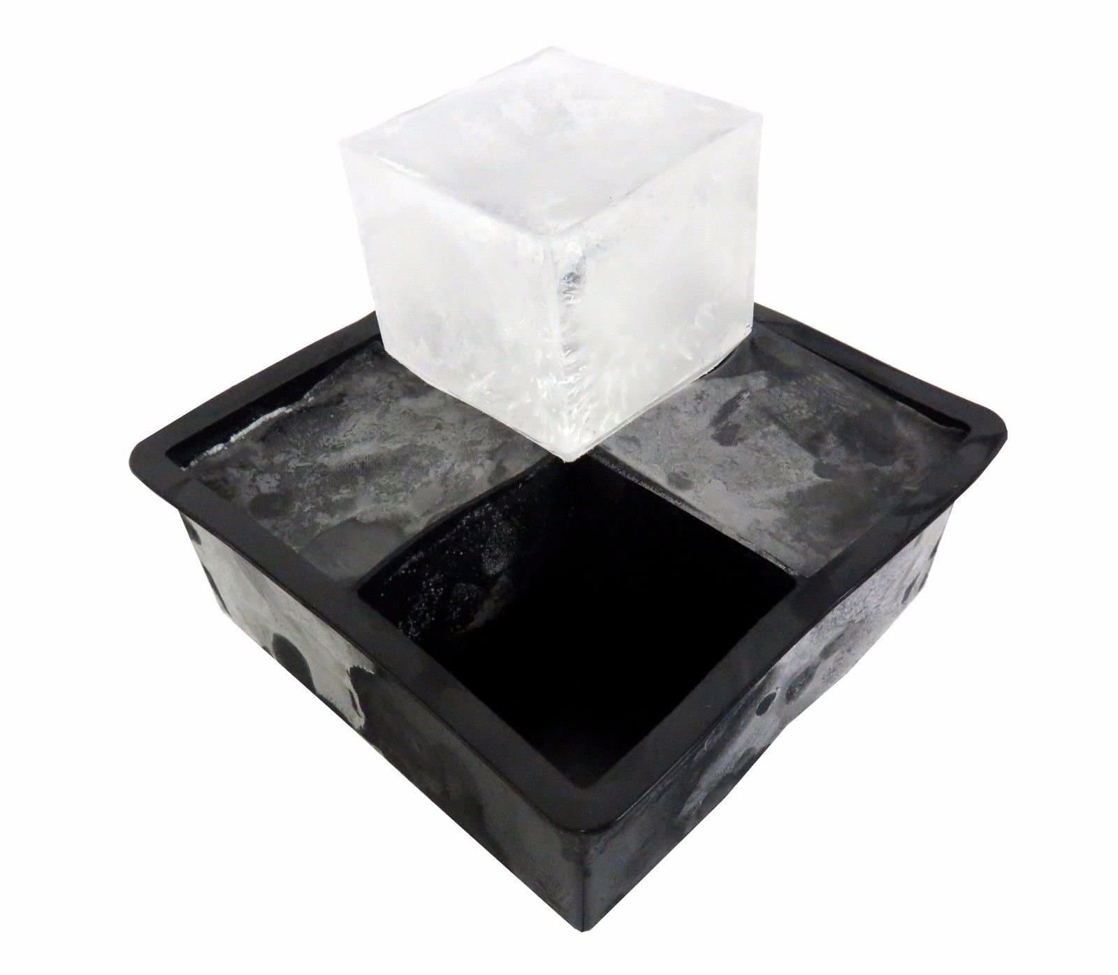 Bevratech 2.5" Silicone Ice Cube Tray Mold (Black) | 4 Cubes Per Tray | Make Large Ice Cubes for Your Drinks | Perfect for Use with Ice Presses | Reusable and BPA Free (1)