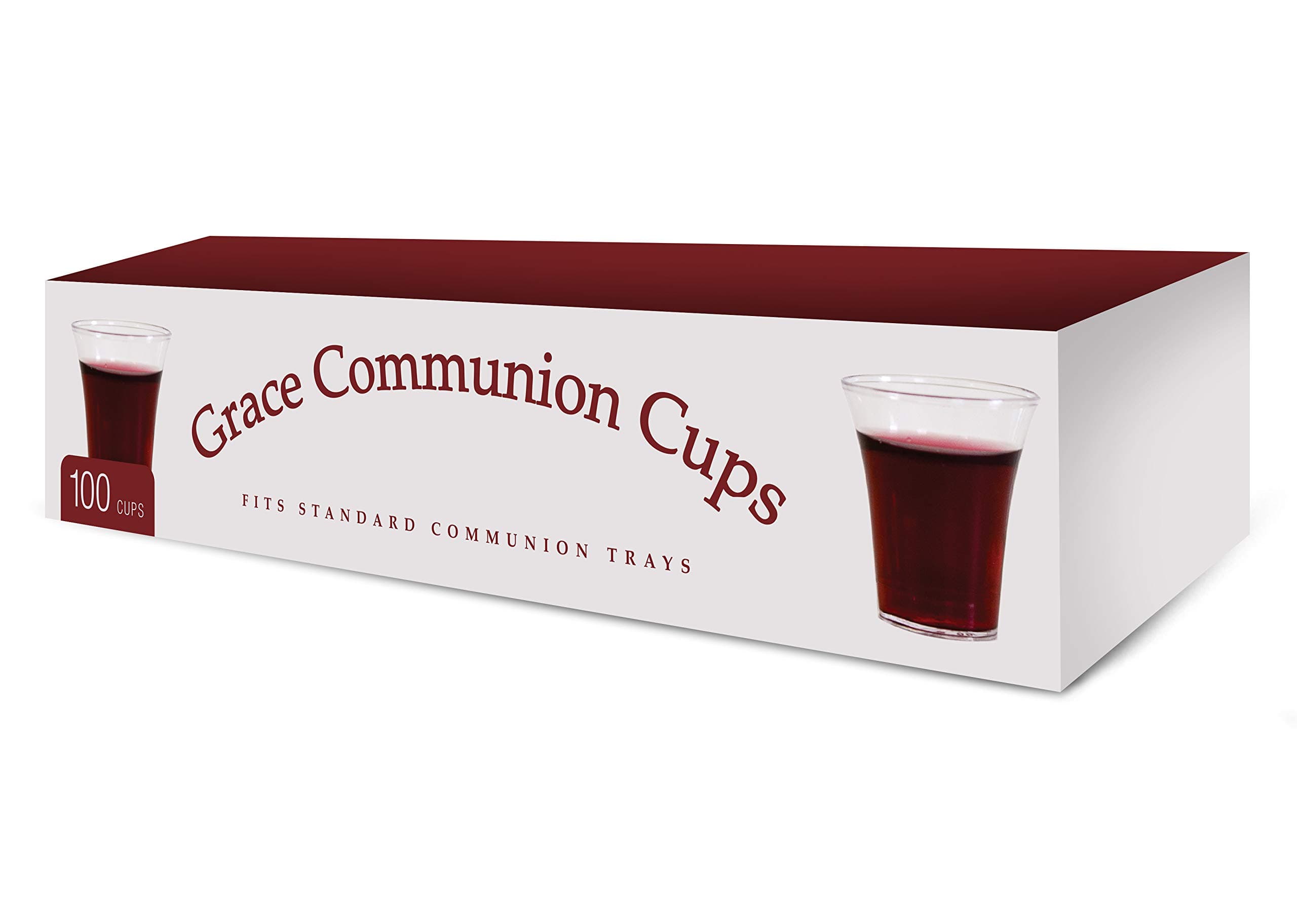 GRACE Communion Cups - Disposable Plastic 100 per box - Fits Standard Holy Communion Trays