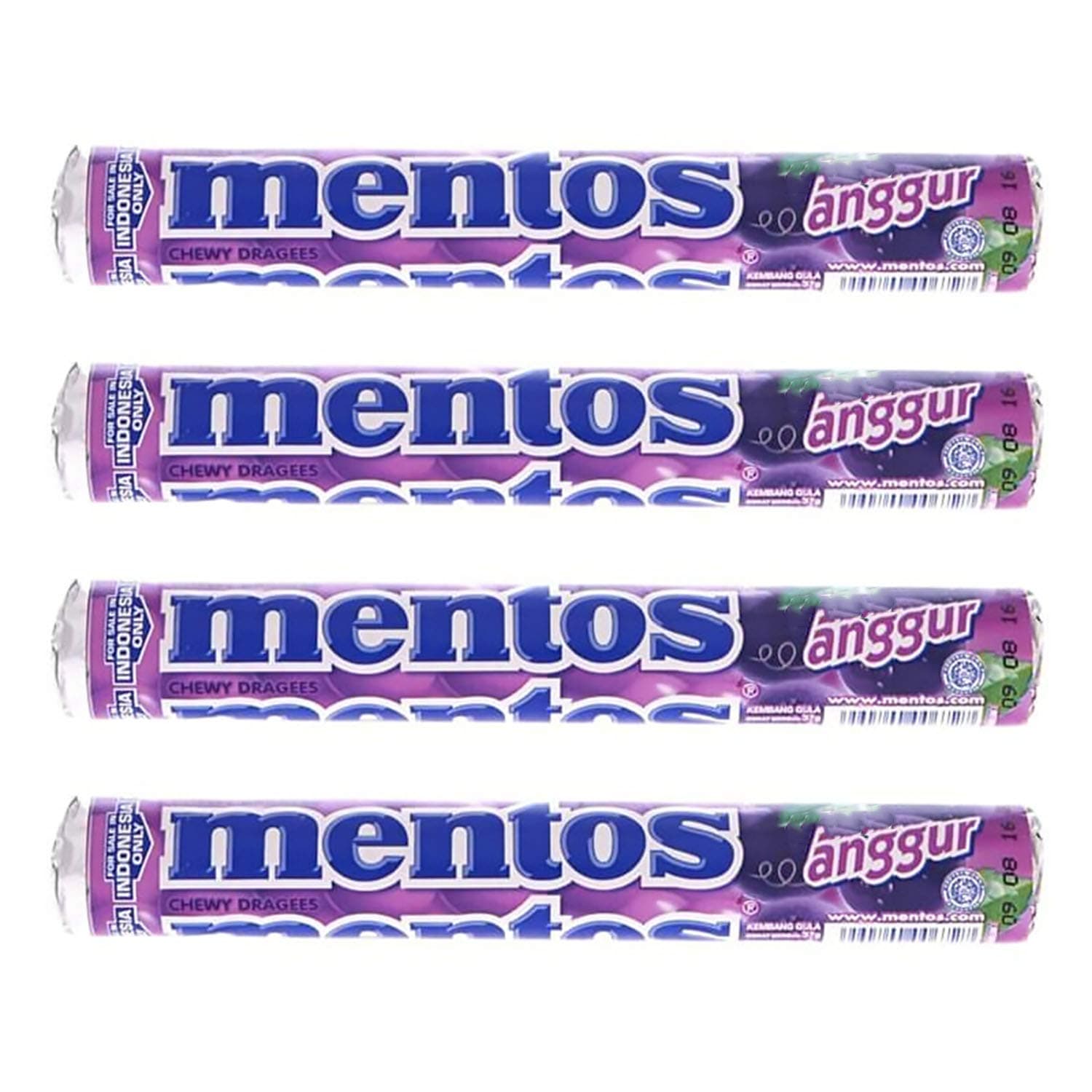 Mentos Grape Roll, 4 X 29 Gm