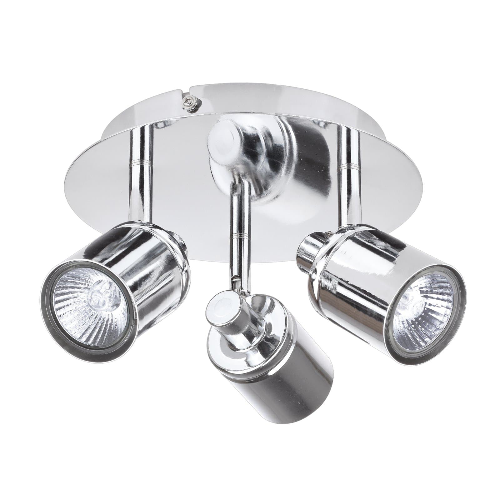 ROMKE Modern Polished Chrome 3 Way GU10 Spotlight Ceiling Light Adjustable Ceiling Kitchen Lights