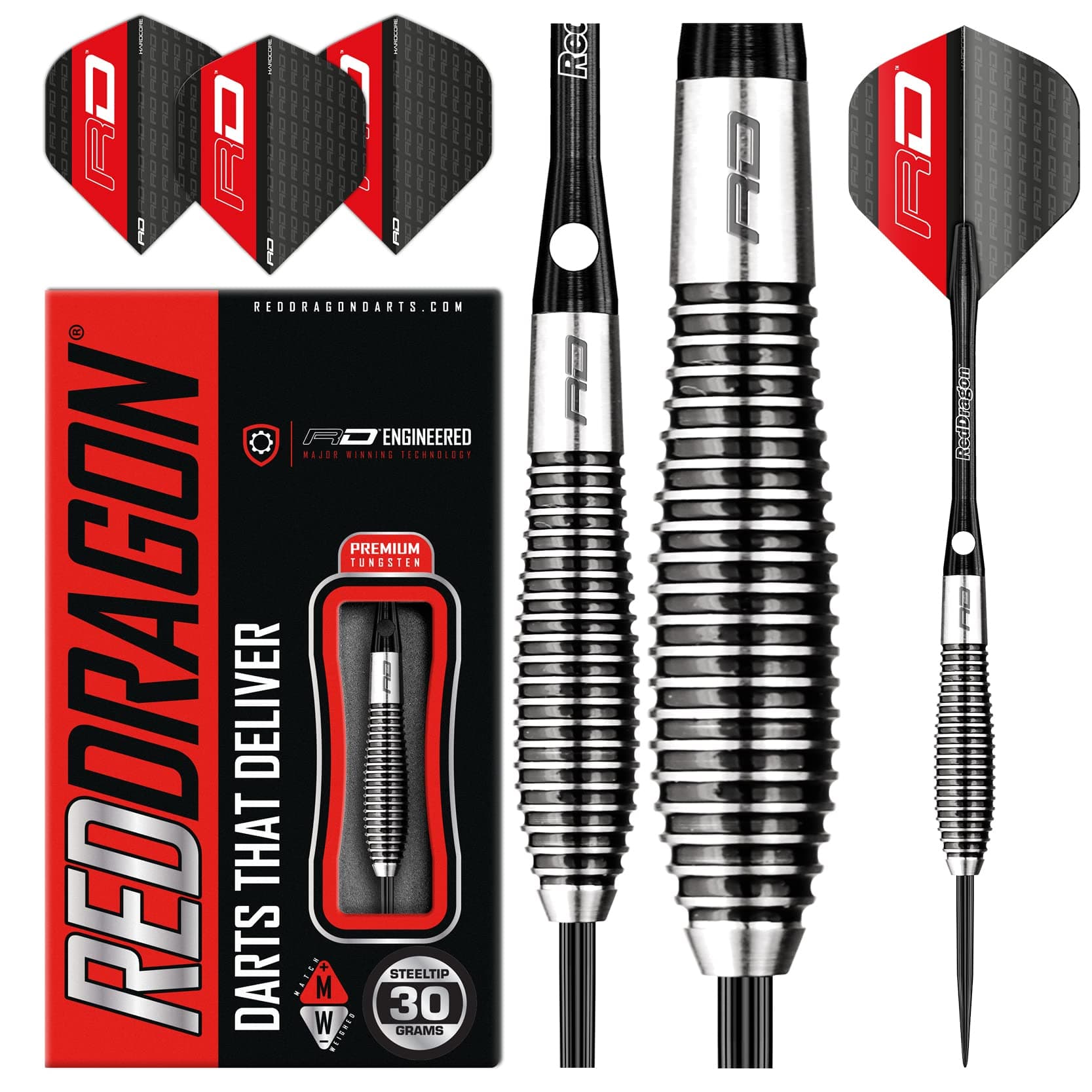 Lethal Magic 25g, 28g or 30g Tungsten Darts Set with Flights and Stems