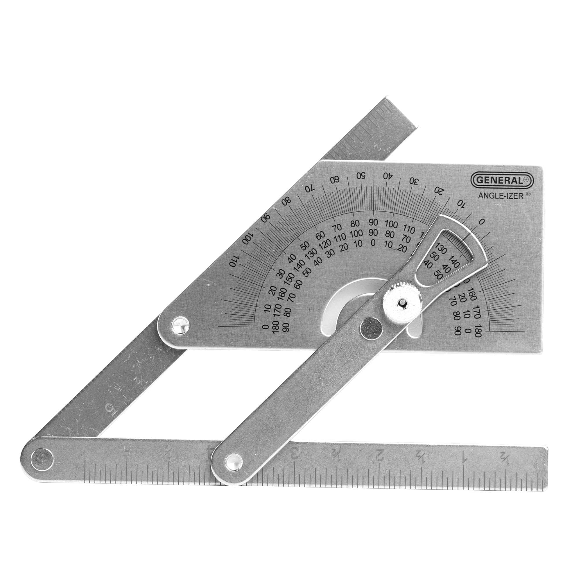 General Tools Protractor and Angle Finder #39, Stainless Steel, Outside, Inside, Sloped Angles, 0� to 180�