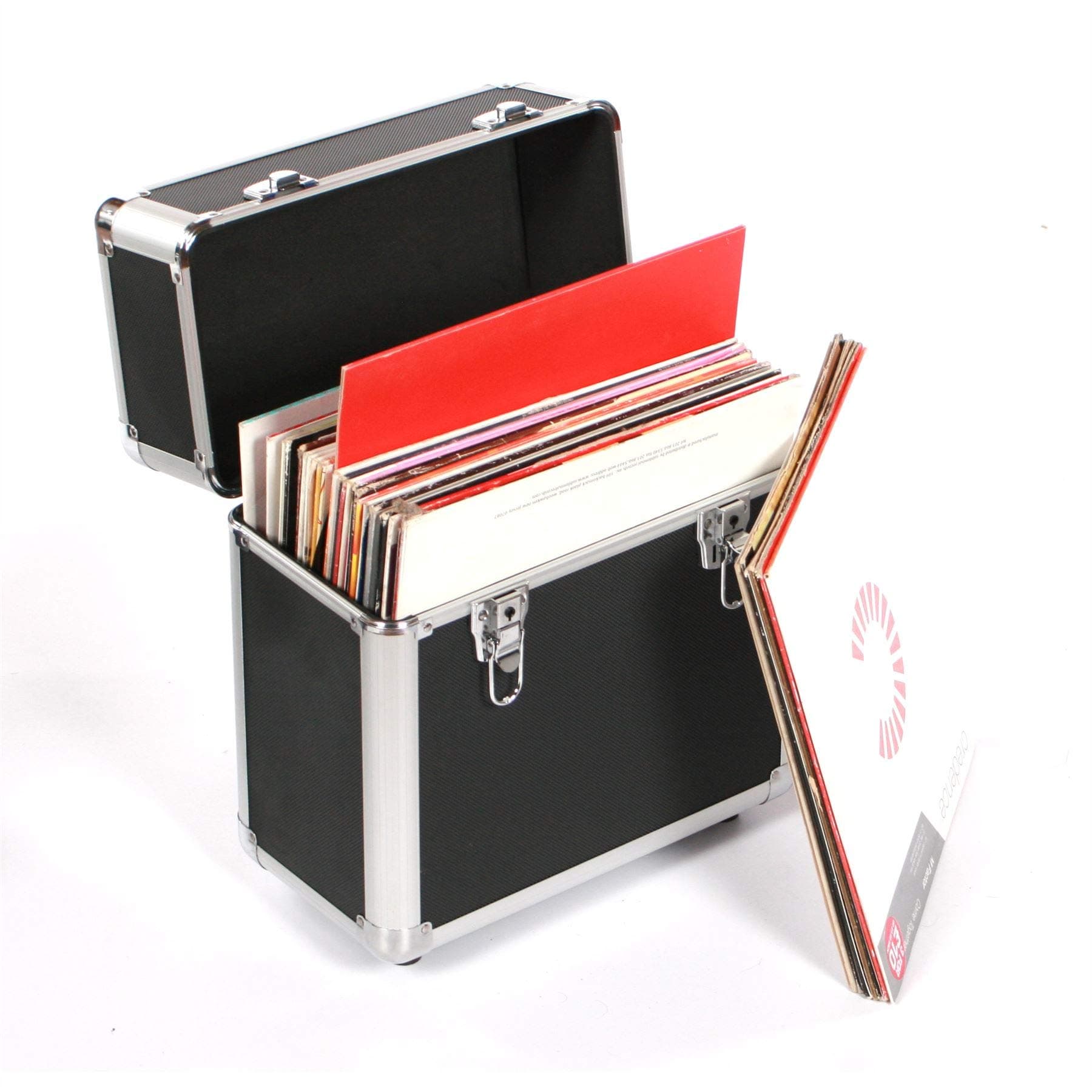 12" Vinyl Record Collection DJ Flight Case Storage Box Black - Holds 50 L