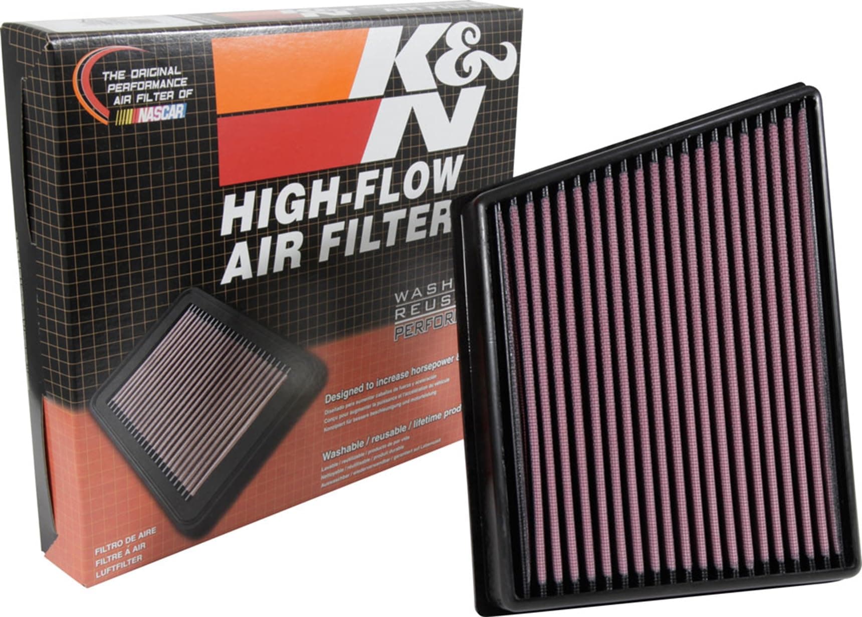 K&N Engine Air Filter: Increase Power & Towing, Washable, Premium, Replacement Air Filter: Compatible with 2015-2019 JAGUAR/LAND ROVER (F-Pace, XE, XF, Range Rover Velar), 33-3075