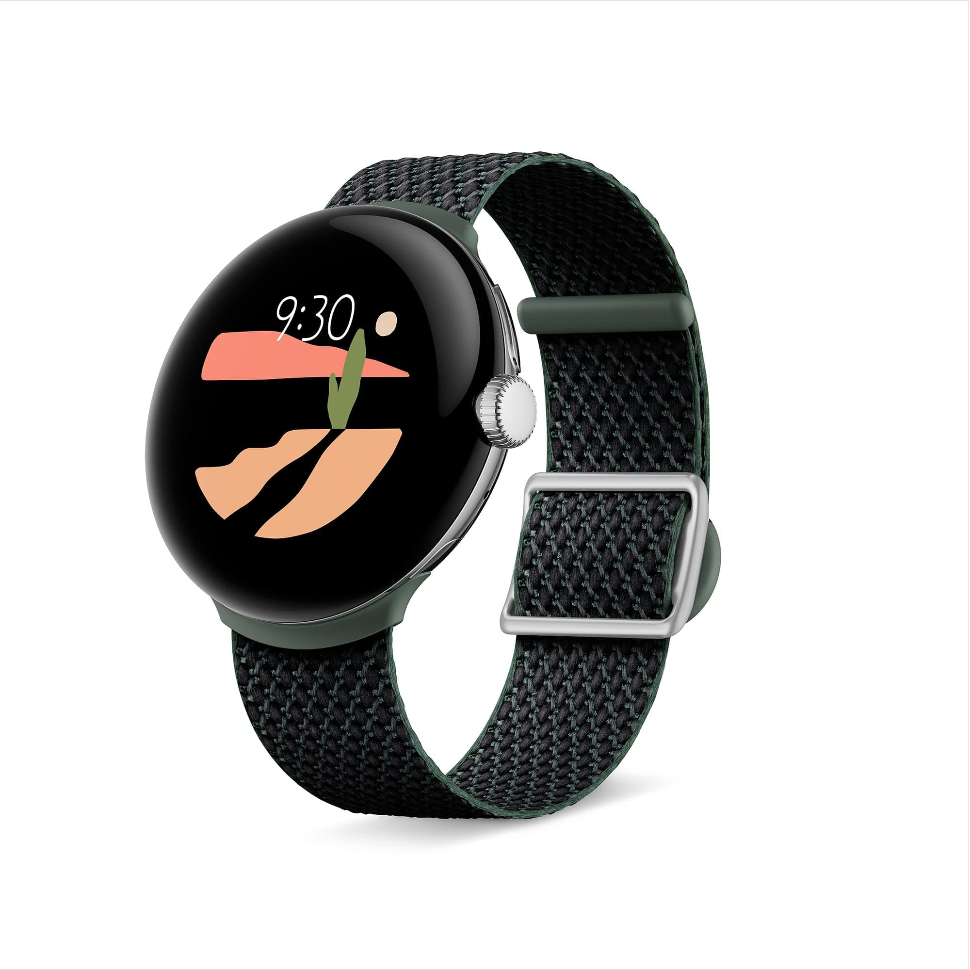Google Pixel Watch Woven band – Dark Olive