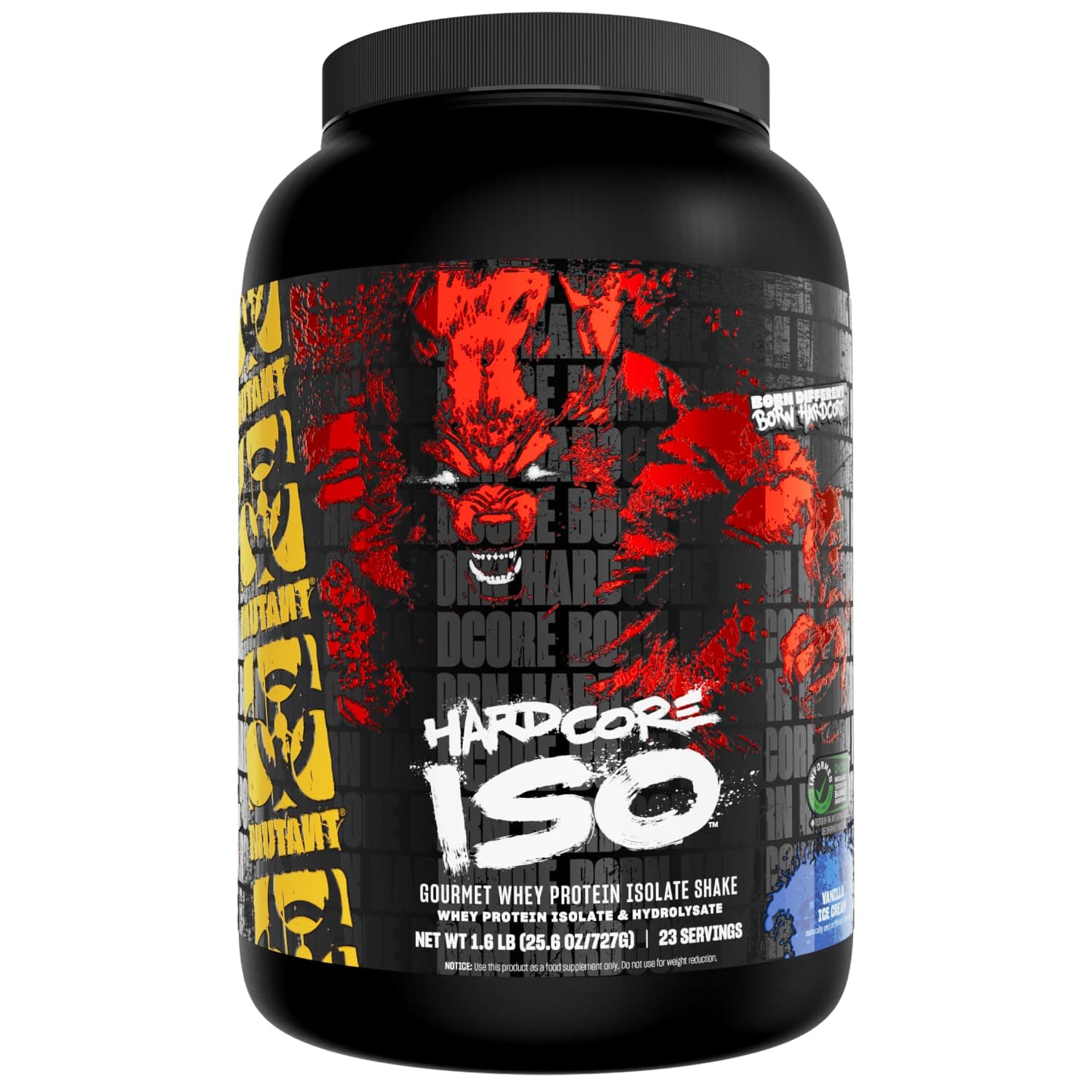 Mutant Harcode ISO Whey Protein Isolate Powder Acts Fast to Help Recover, Build Muscle, Bulk and Strength, 1.6 lb (Cookies & Cream)