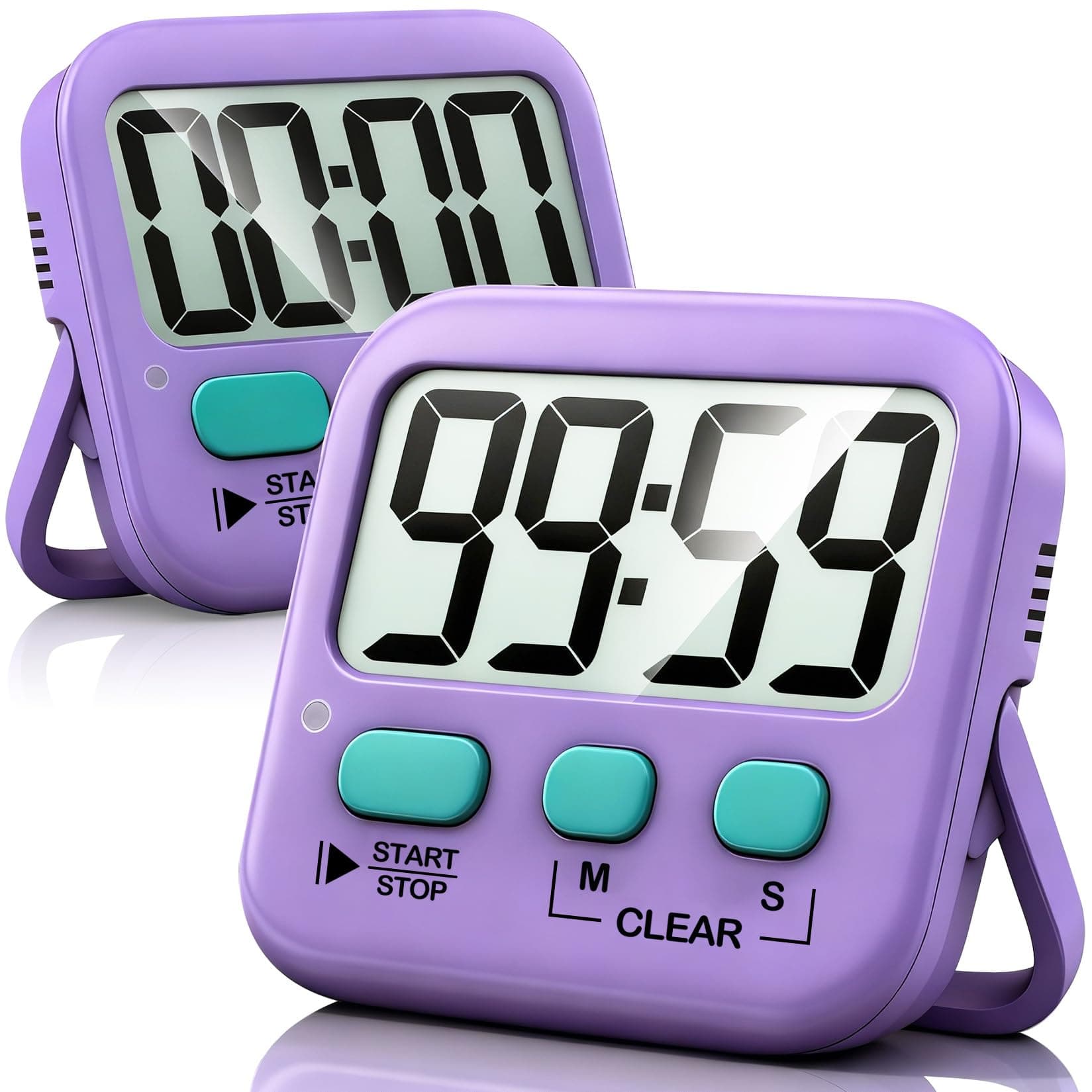 Antonki 2 Pack Digital Timer for Kids, Magnetic Countdown Kitchen Timers for Cooking, Egg, Classroom, Teacher, Exercise, Study, Oven - Battery Included