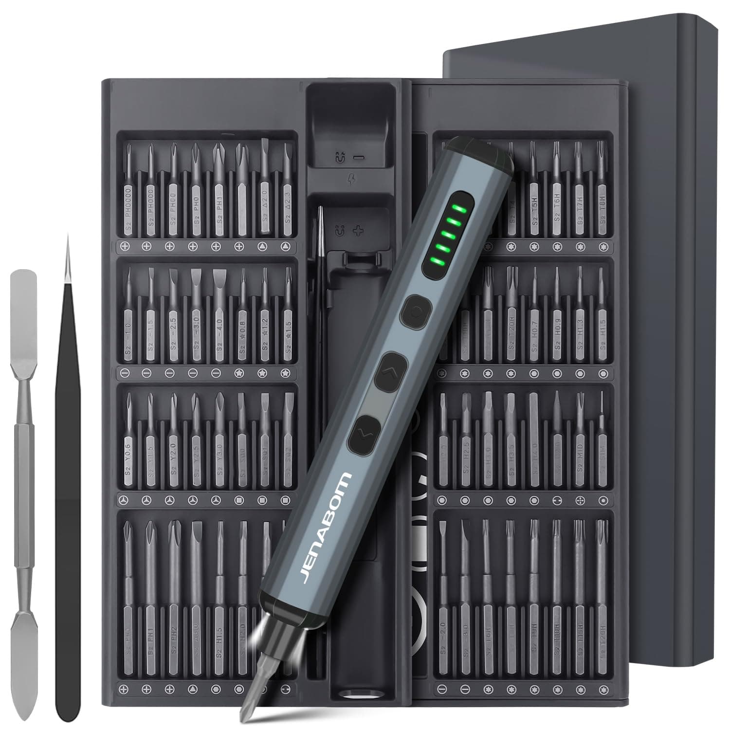 3.7V Electric Screwdriver, Mini Precision Screwdriver Set, 64 Magnetic Bits, Magnetic Storage, Rechargeable,Cordless, Repair Tool Kit for Electronics Phone Camera Laptop Watch