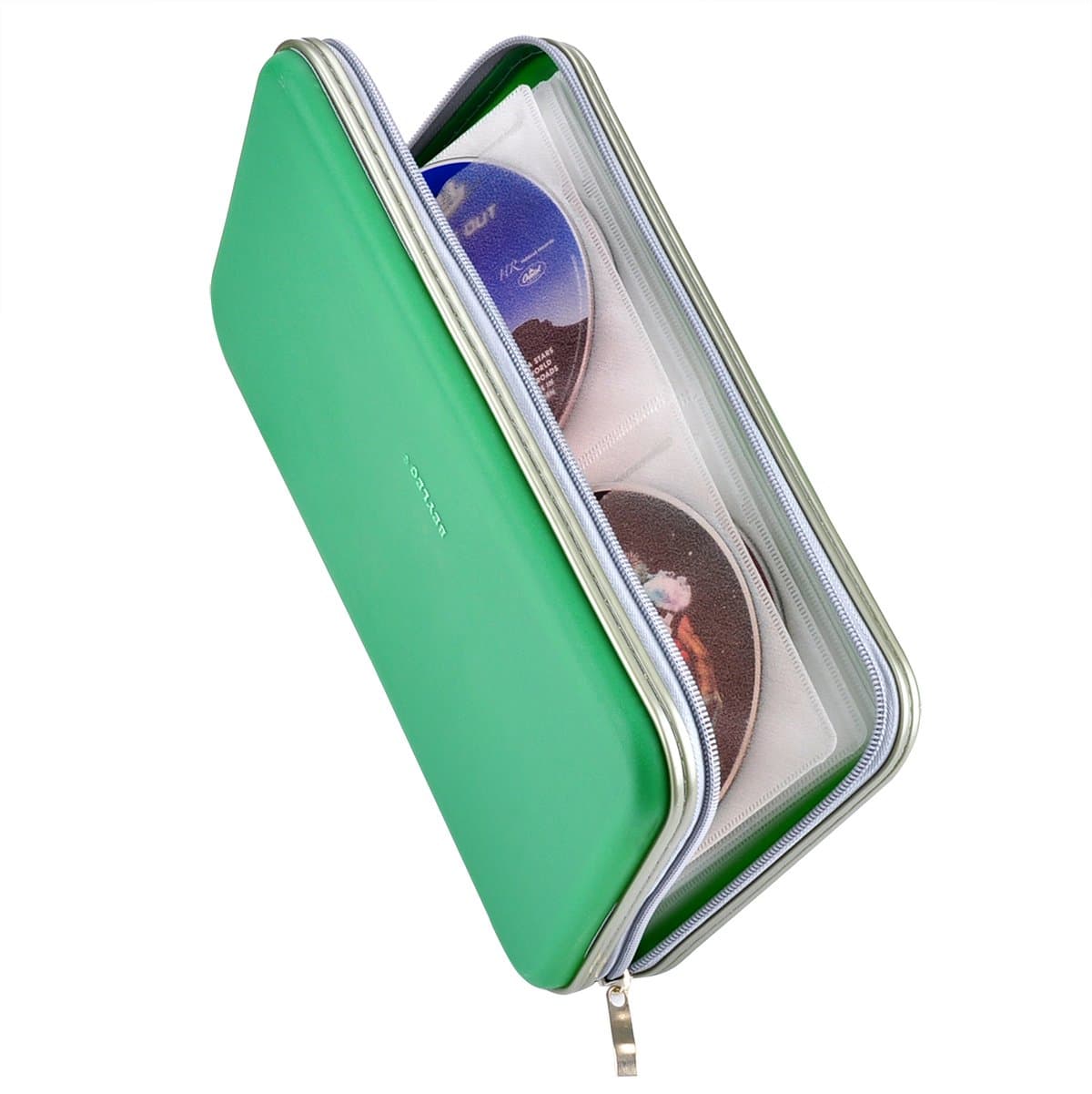 72 Capacity Heavy Duty CD DVD Blu-ray Media Case Storage Holder Organizer Wallet (Green)