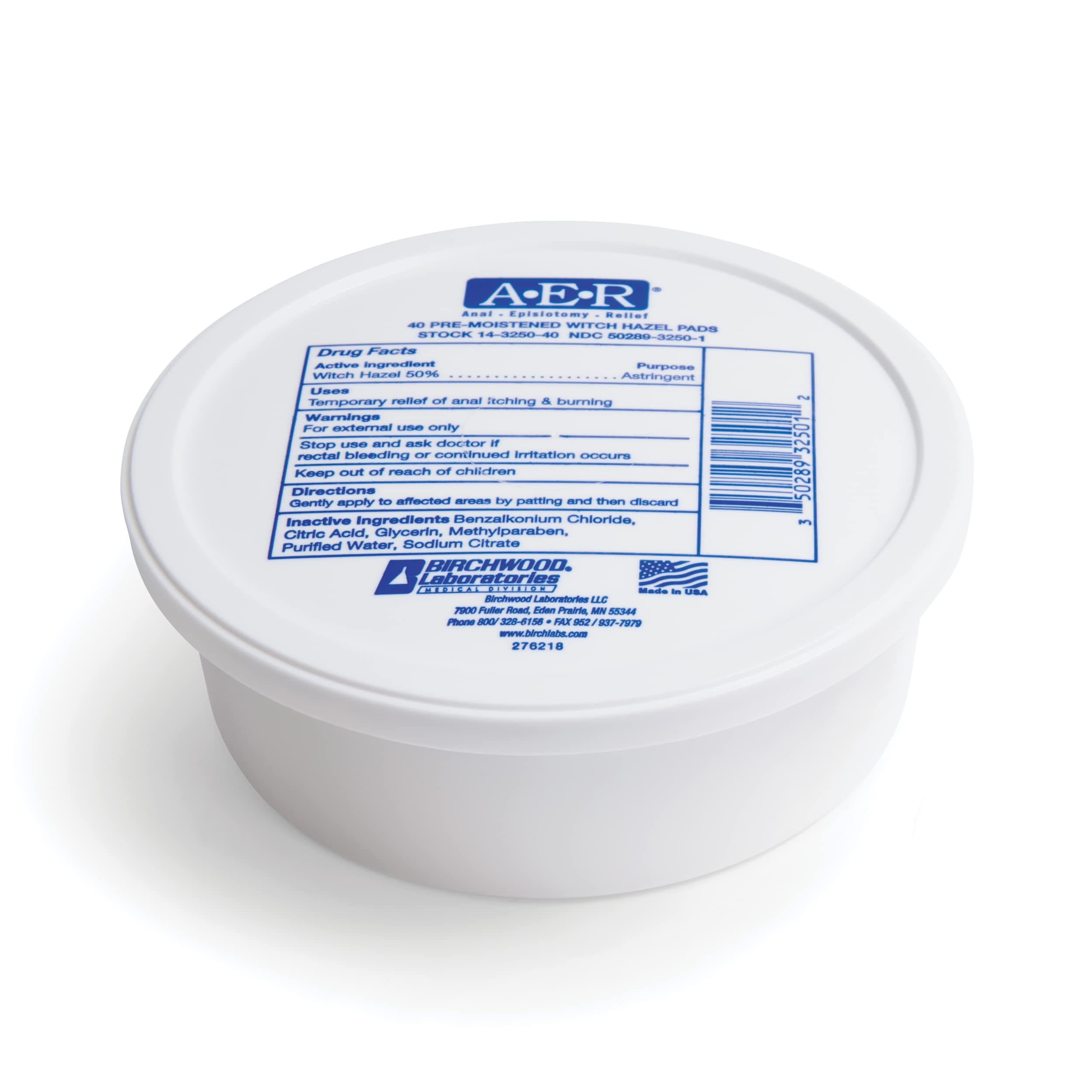 BIRCHWOOD A.E.R WITCH HAZEL PADS - # 14-3250-40 pack of 2