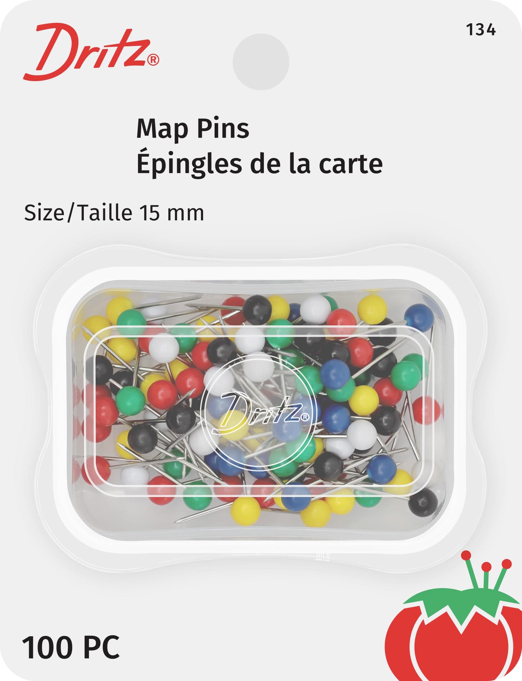 Dritz 134 Map Pins Pins, 15 mm (100-Count)