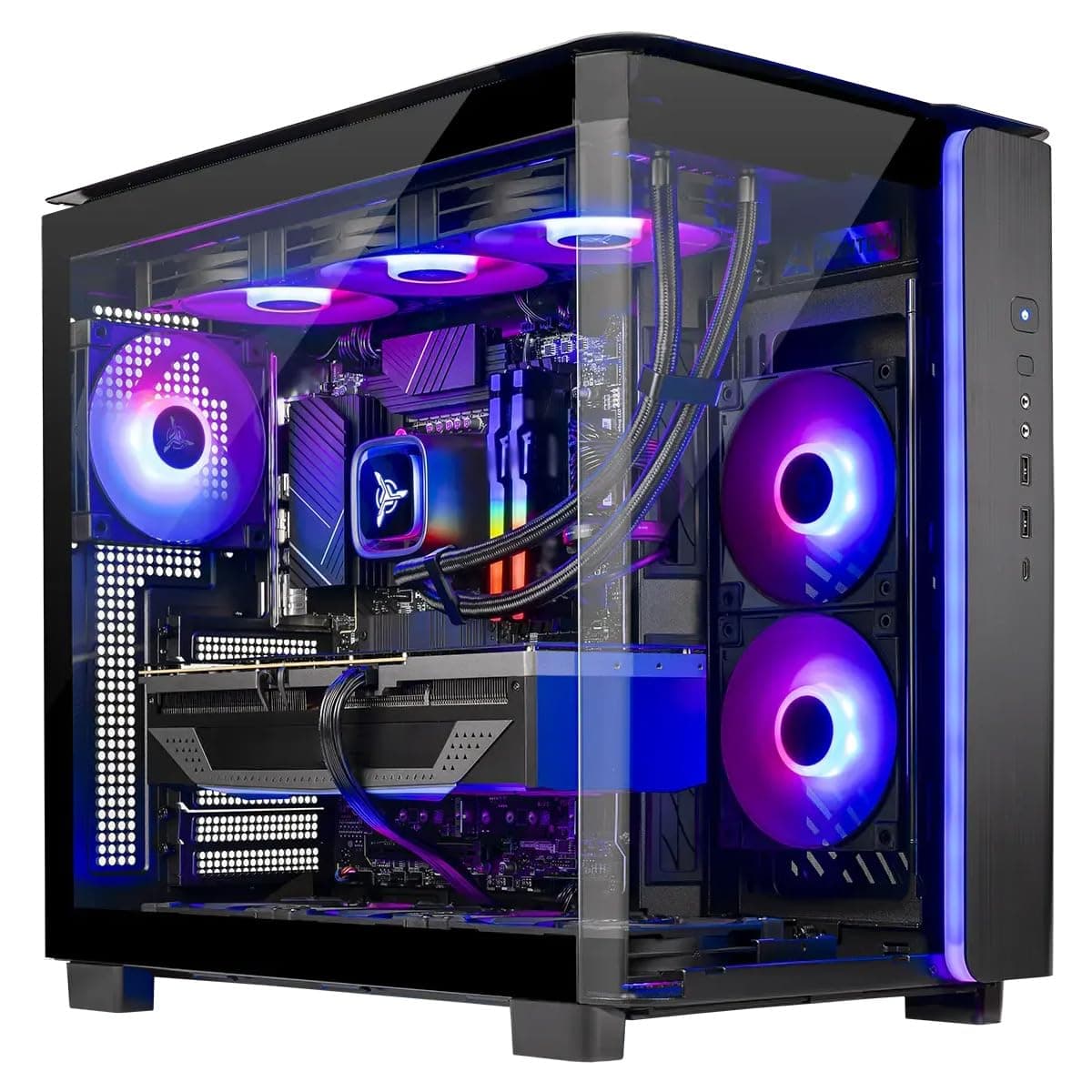 Skytech Gaming King 95 Desktop PC, Ryzen 7 9700X 3.8 GHz (5.5GHz), NVIDIA RTX 5070 12GB, 1TB Gen4 NVMe SSD, 32GB DDR5 RAM 6000 RGB, 850W Gold PSU, 360mm ARGB AIO, Wi-Fi, Win 11
