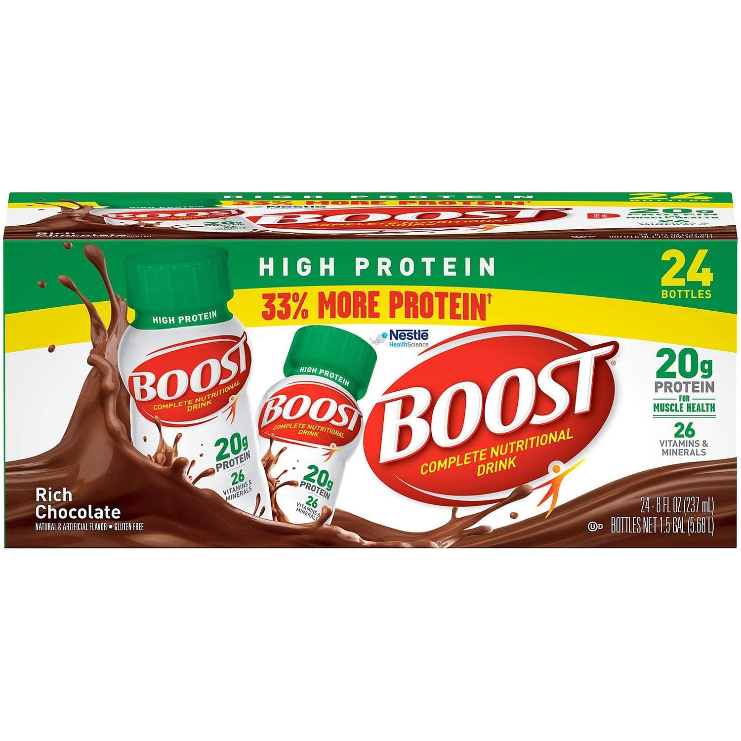 BoostHigh-Protein Drink, Chocolate, 24 pk./8 oz. AS