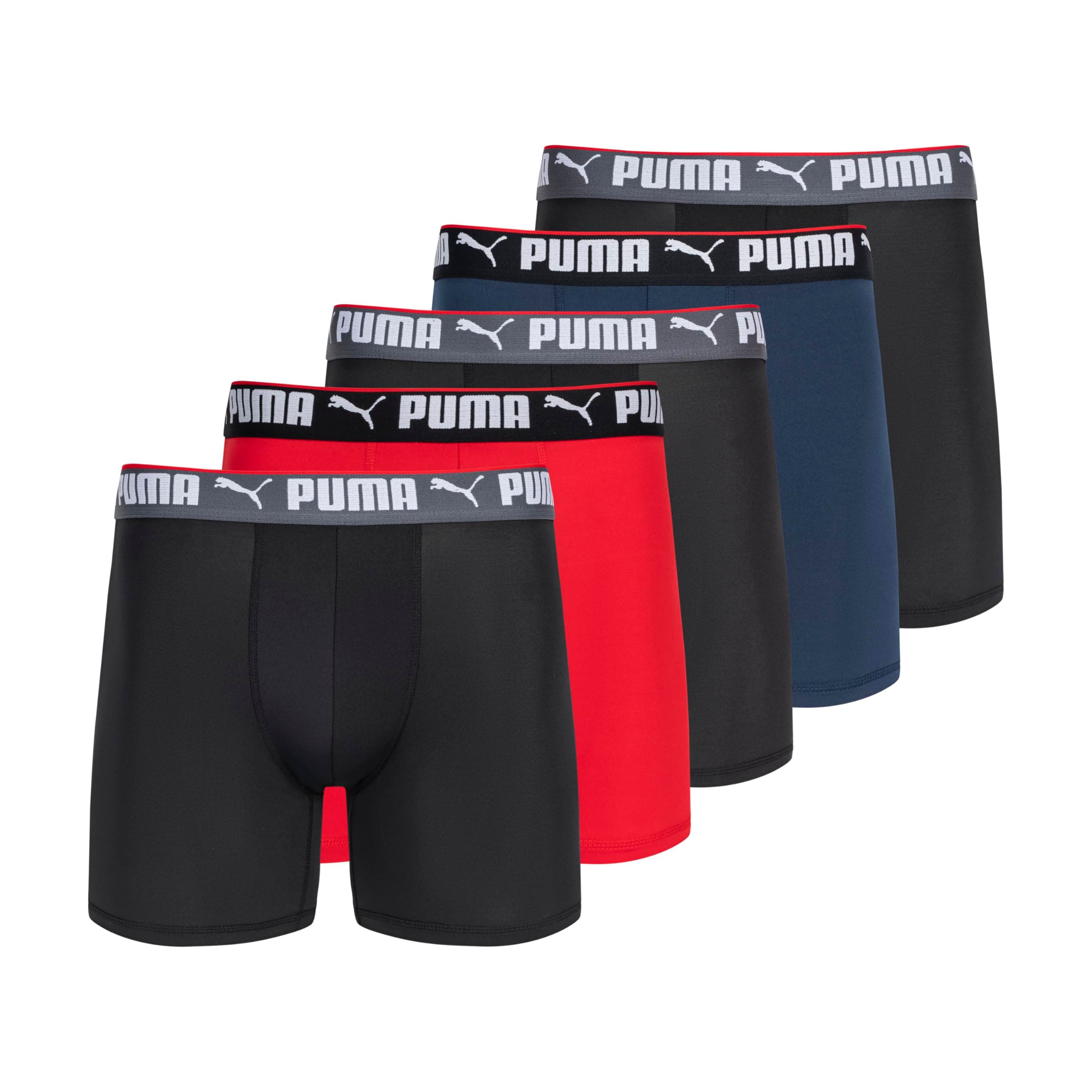 PUMA Men's 5 Pack Performance Boxer Briefs Boxer Briefs (pack of 5)