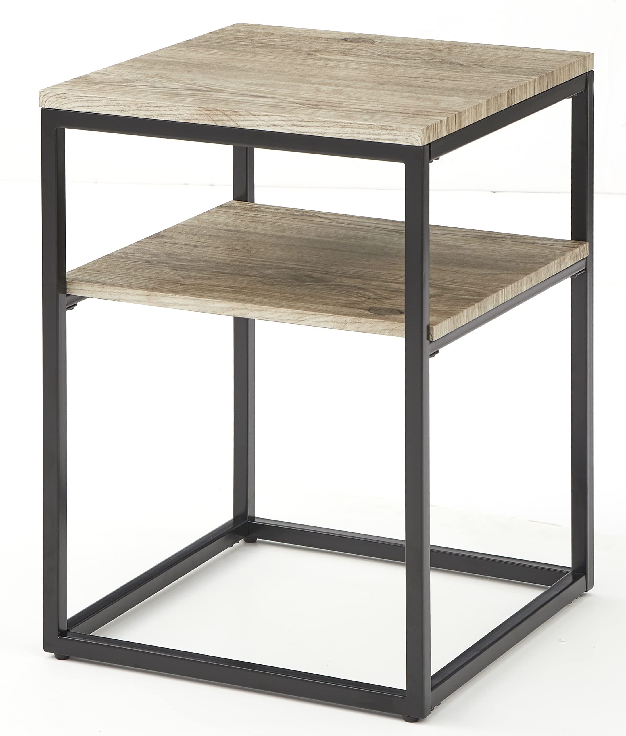 Target Marketing Systems Piazza Collection Modern Reclaimed Sleek End Table With Open Shelf, Wood/Metal