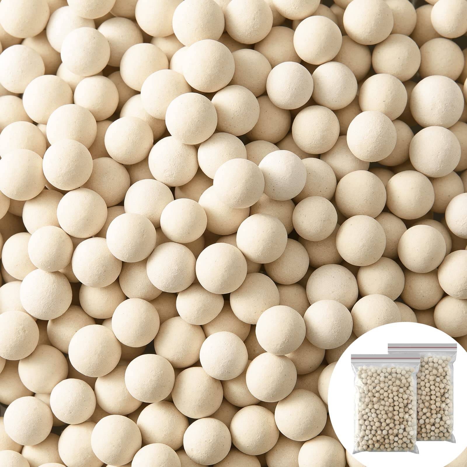 3.3 lbs 7-8mm Refill Condensate Neutralizer, Pickling Waste Liquid Neutralizer, Acidic Water Increases Alkalinity, Condensing Water Heater Neutralizer Filler, Condensate Neutralizes Balls (1 Bag)