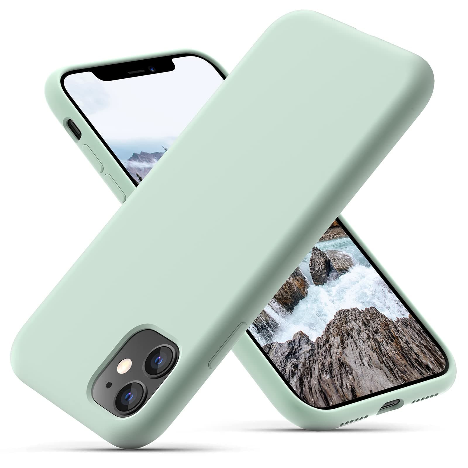 Silicone Case Compatible with iPhone 11 Case 6.1 Inch, Soft Ultra Slim Protective Shockproof Liquid Silicone Phone Case with Anti-Scratch Microfiber Lining,Mint Green