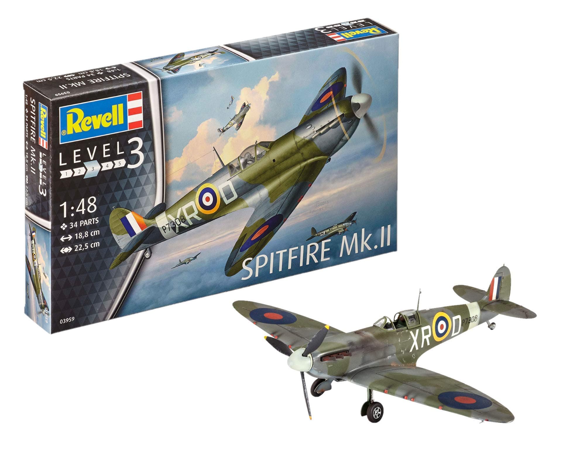 Revell 03959 Spitfire Mk.II 1:48 Scale Unbuilt/Unpainted Plastic Model Kit