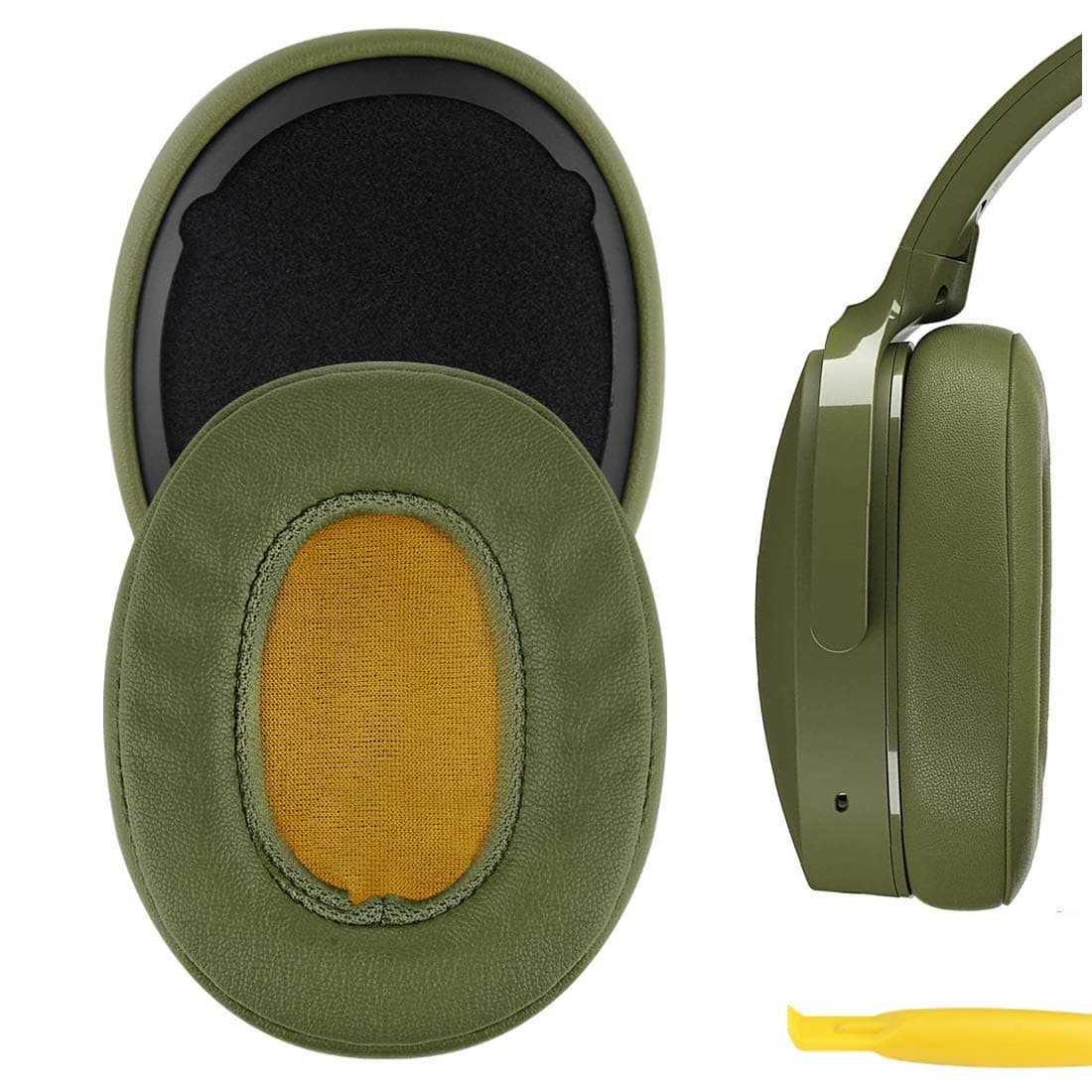 Geekria Replacement Ear Pads for Skullcandy Crusher Wireless/Crusher EVO/Crusher ANC, Hesh 3/ Hesh EVO/Hesh ANC, Venue ANC Headphones Ear Cushions, Repair Parts (Green)