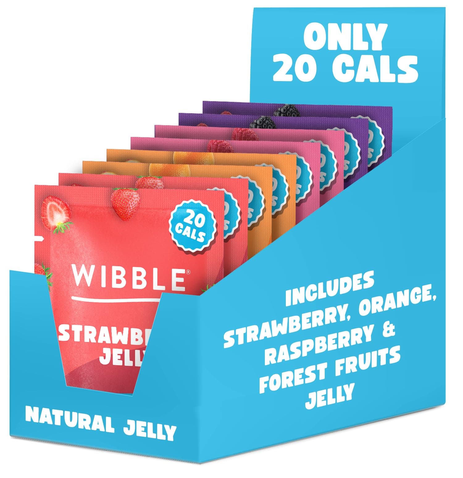 – Wibble Natural Crystals, 8 pack, Variety Pack, Quick Set, Low Sugar, Plant-Based, Low Calorie, Jello, Jelly Powders, Serves 4, Vegan Jelly Powder, Vegetarian Jello, Sweets, Vegan Sweets 57g