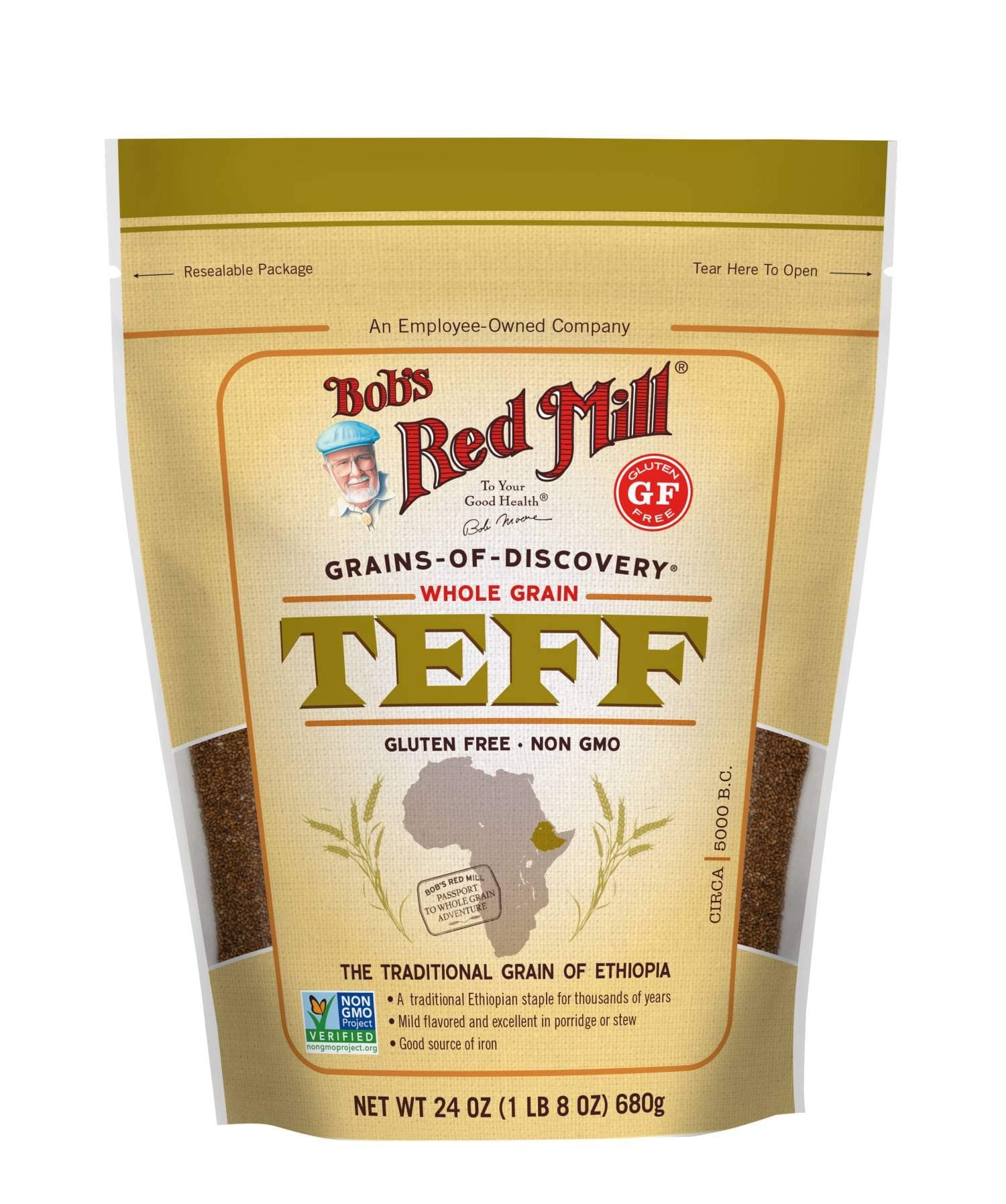 Bob's Red Mill Whole Grain Teff, 24 Ounces (Pack of 1) - Non-GMO, Whole Grain, Vegan, Kosher
