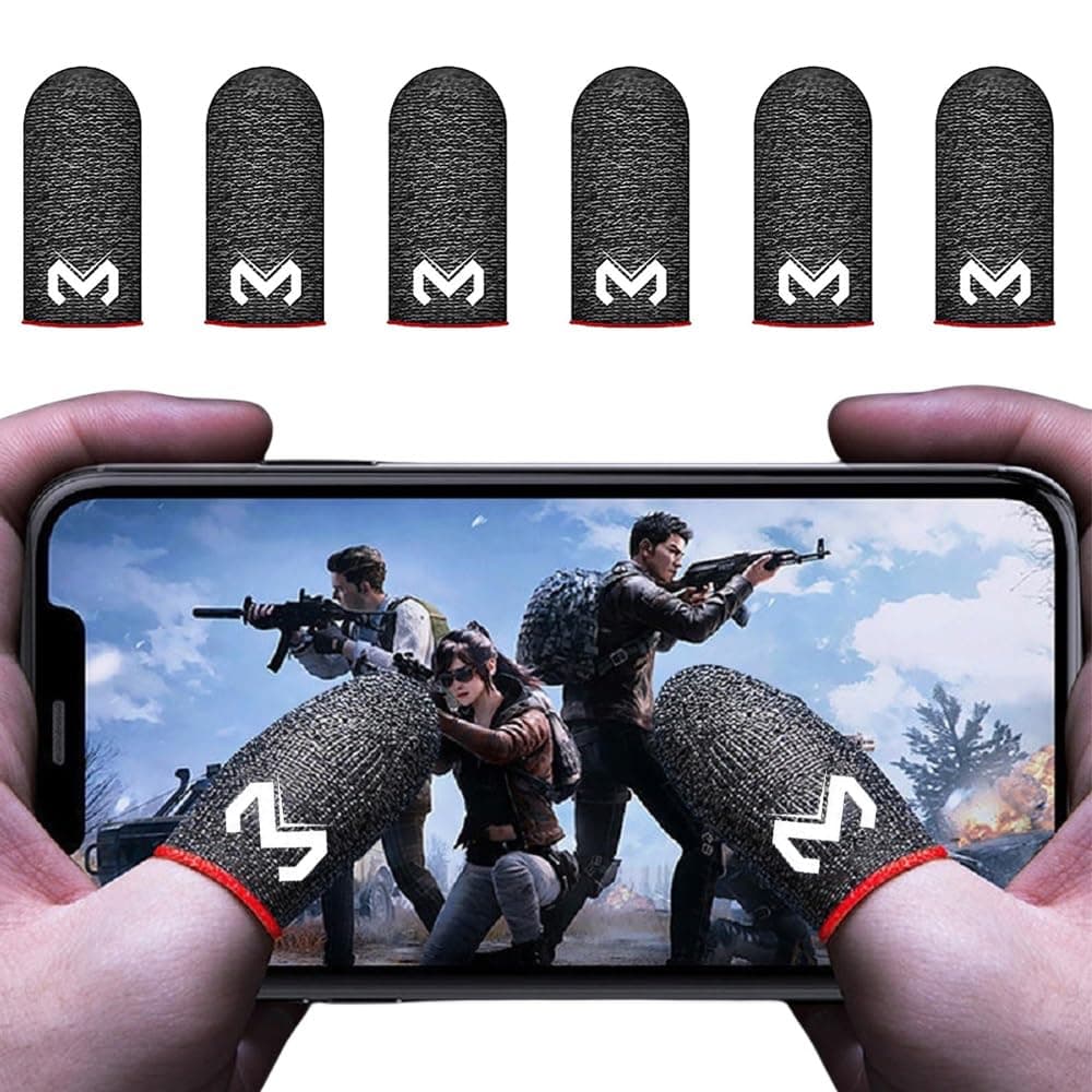 Rakizbe Gaming Finger Sleeves for Mobile Game Controller High-sensitive Anti-Sweat Breathable Seamless Finger Sleeve for PUBG/Knives Out/Rules of Survival