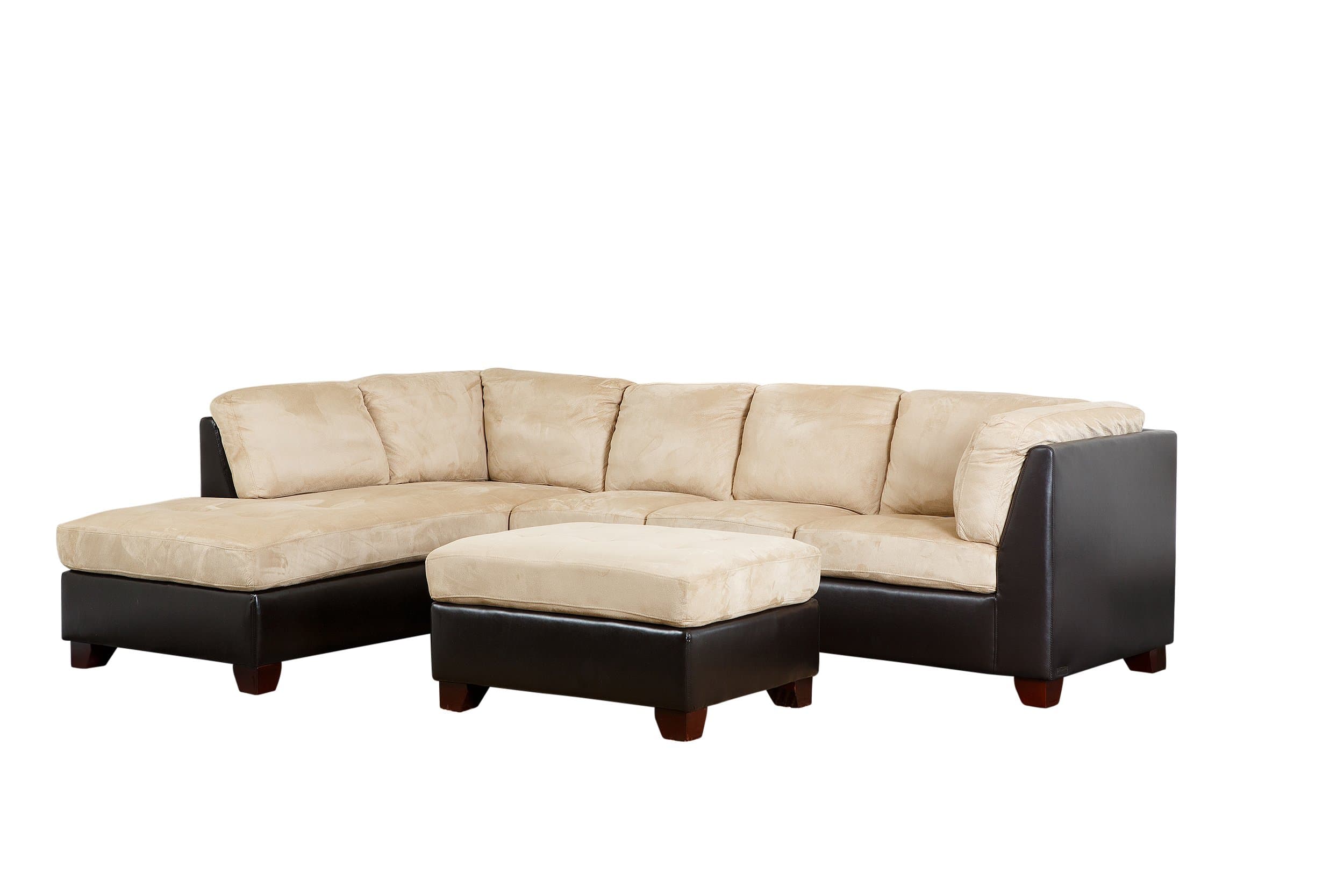 Abbyson Santa Maria Sectional Sofa/Ottoman, Cream
