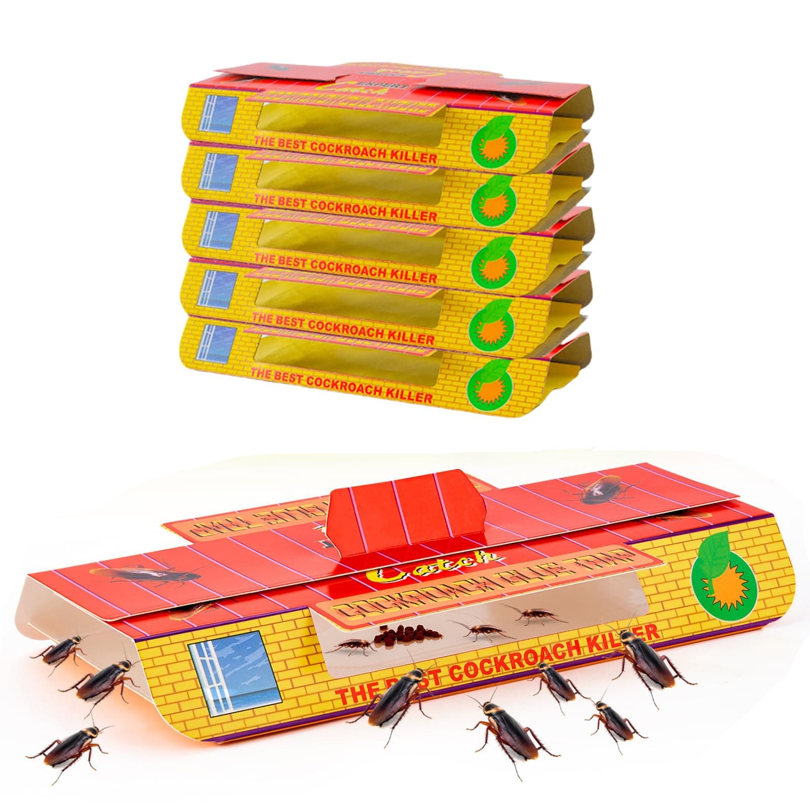 NALACAL 16Pcs CockRoach Trap Killer, Roach Killer Indoor Home, Roach Motel, Indoor Pet Friendly Roach Killer for Roach, Ants, Spiders, Bugs, Beetles