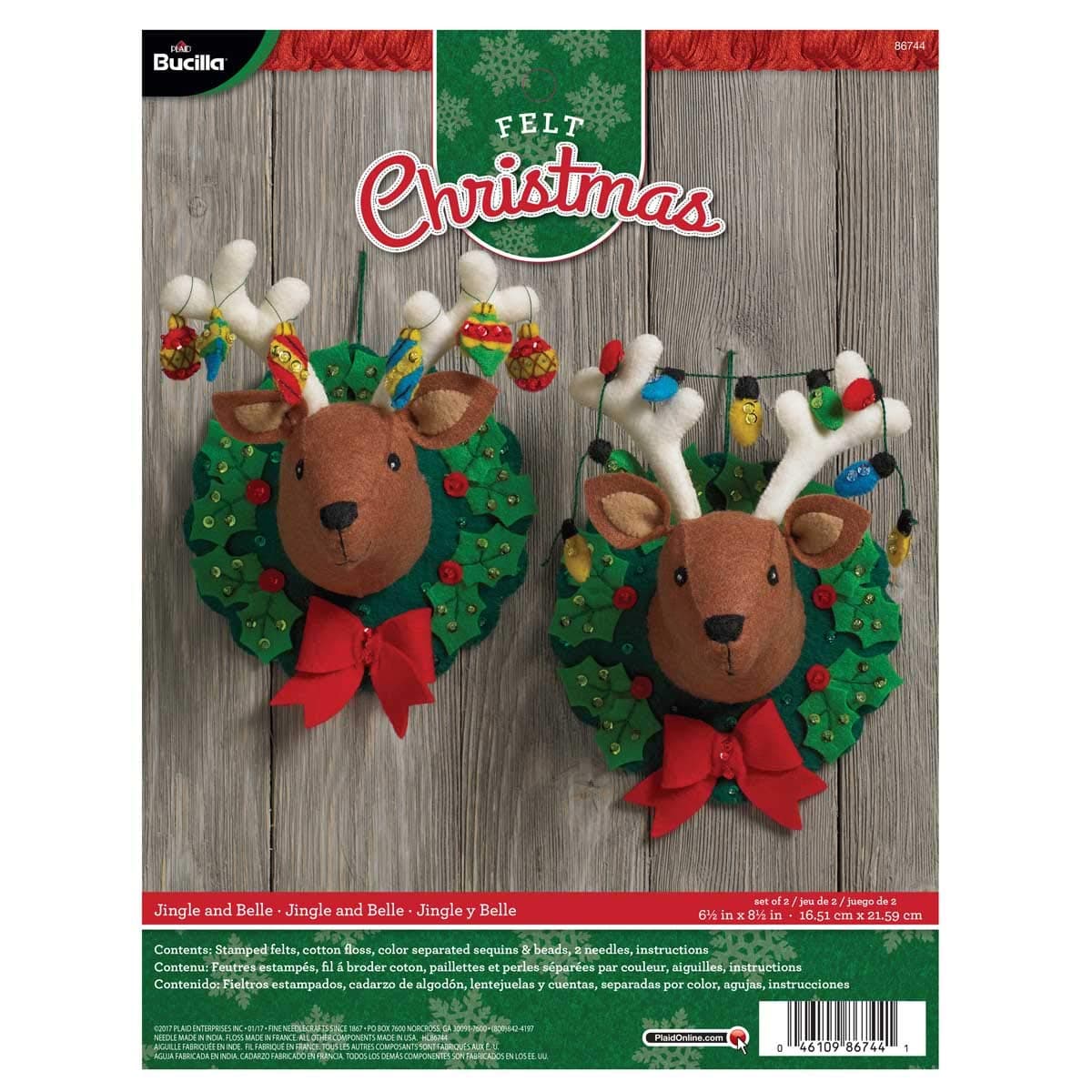 BUCILLA 86744 Jingle & Belle Wall hanging Kit