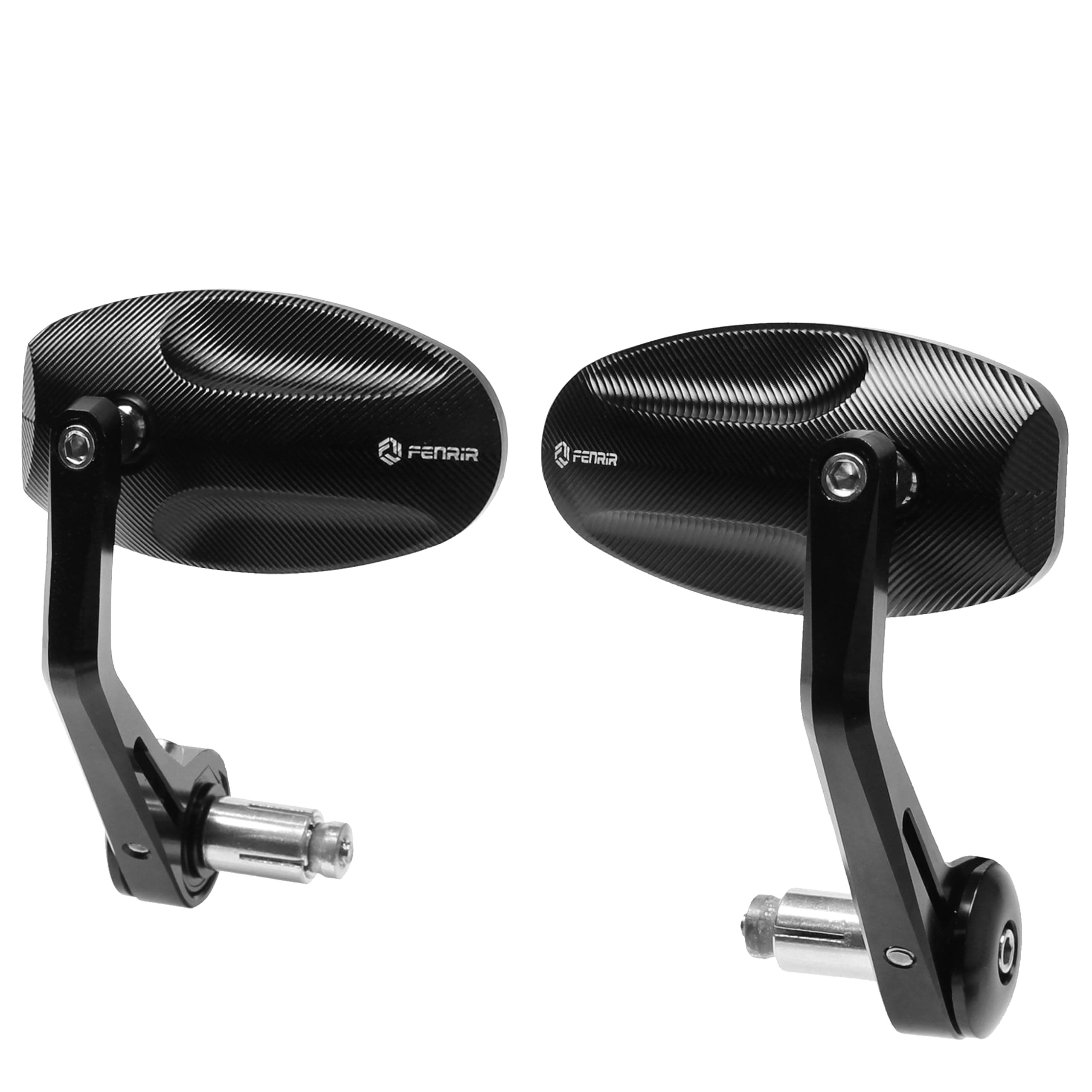 FENRIR (No EMARK Version) Motorcbike Motorcycle Bar End Mirrors Handlebar Mirror CNC Forged Aluminum Alloy Anti-glare Vibration-reducing design Curved lenses For Sport Street Cruiser Scooter