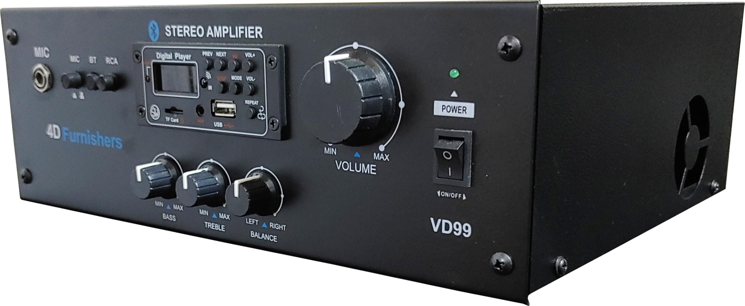 4D Furnishers Stereo Amplifier for 4 Speakers with Bluetooth VD99 (20.06.2023) 200 Watts