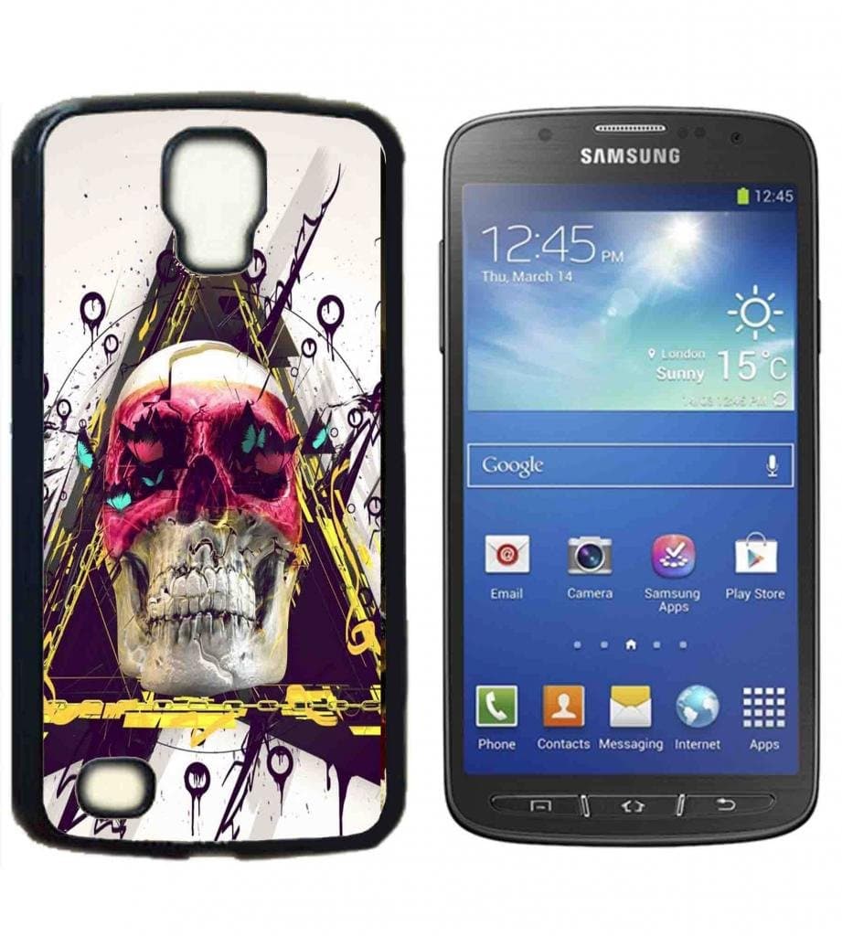 Sugar Skull Bone Hard Plastic and Aluminum Back Case for Samsung Galaxy S4 Active I9295