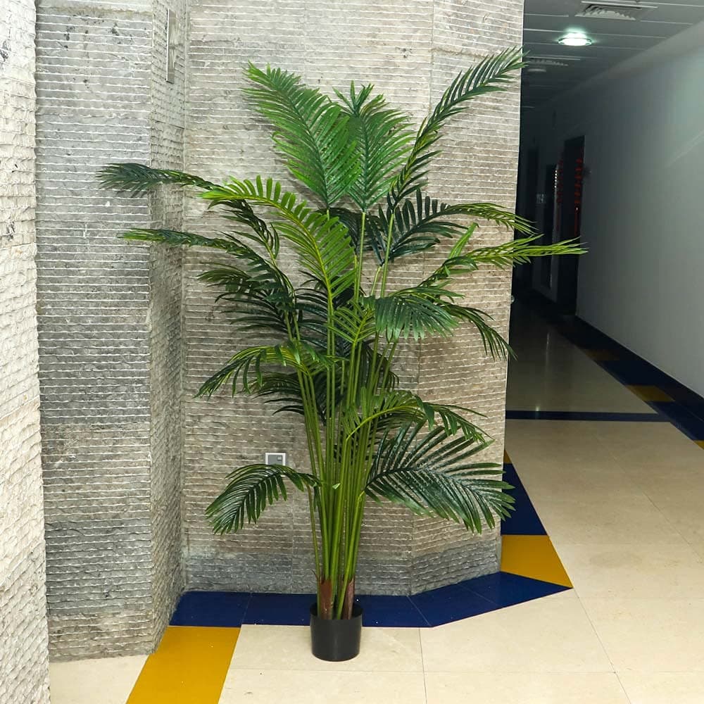 YAHOME Artificial Palm Tree 2.1m Faux Leaf Tree Plant With Plastic Pot For Office Living Room Home Decoration House Decoration