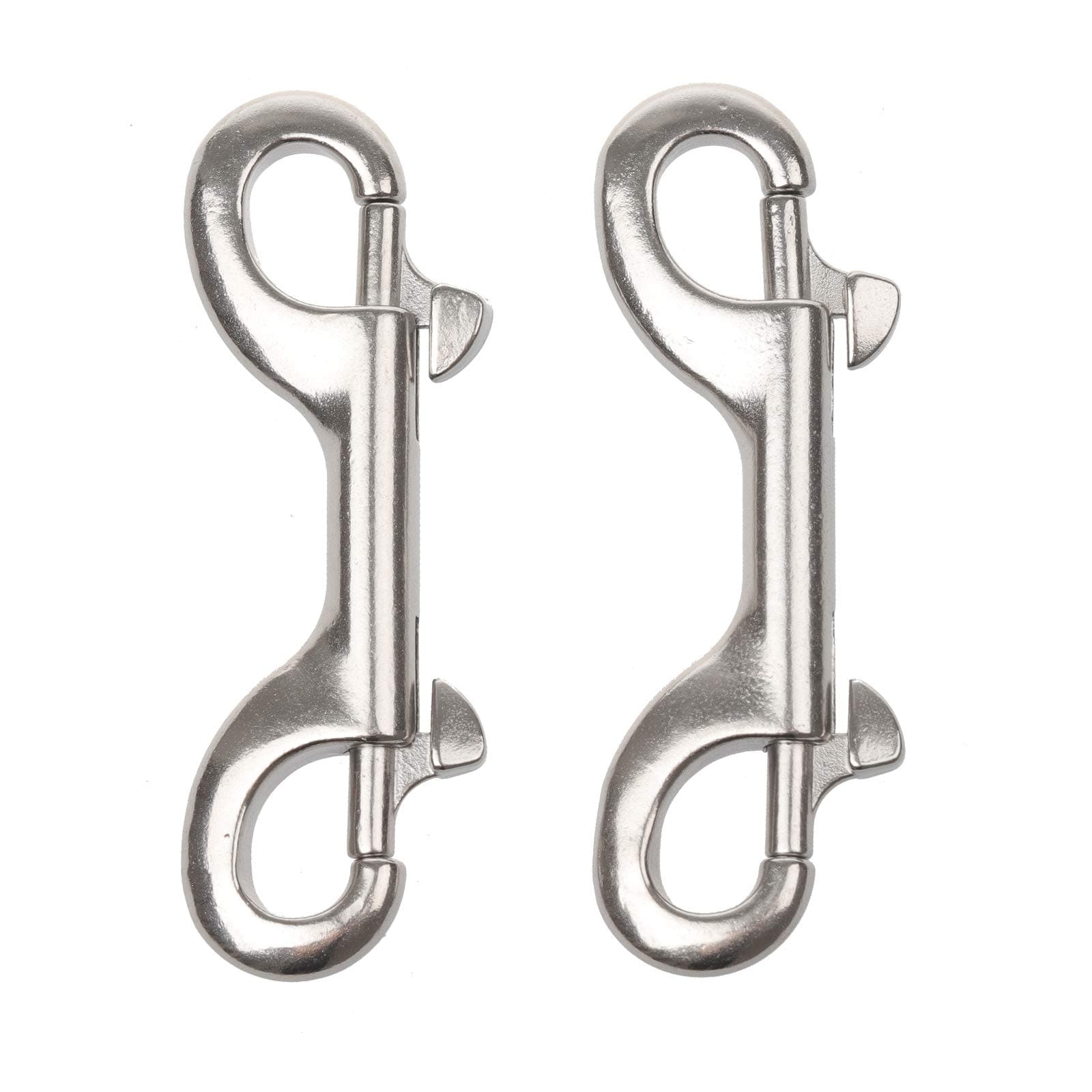 Double Ended Bolt Snap Hooks, 3-1/2 Inch Marine Grade Double End Scuba Diving Clips, 316 Stainless Steel Trigger Chain Clip, for Water Bucket Pet Feed Bucket Agricultural Equine Dog Leash, 2Packs