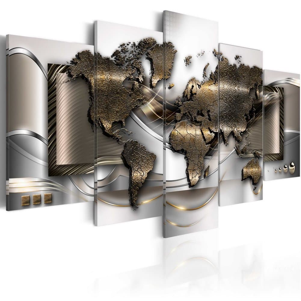 Breeze World Map Wall Art Extra Large Framed Modern Paintings Giant Giclee Canvas Prints Stretched Artwork