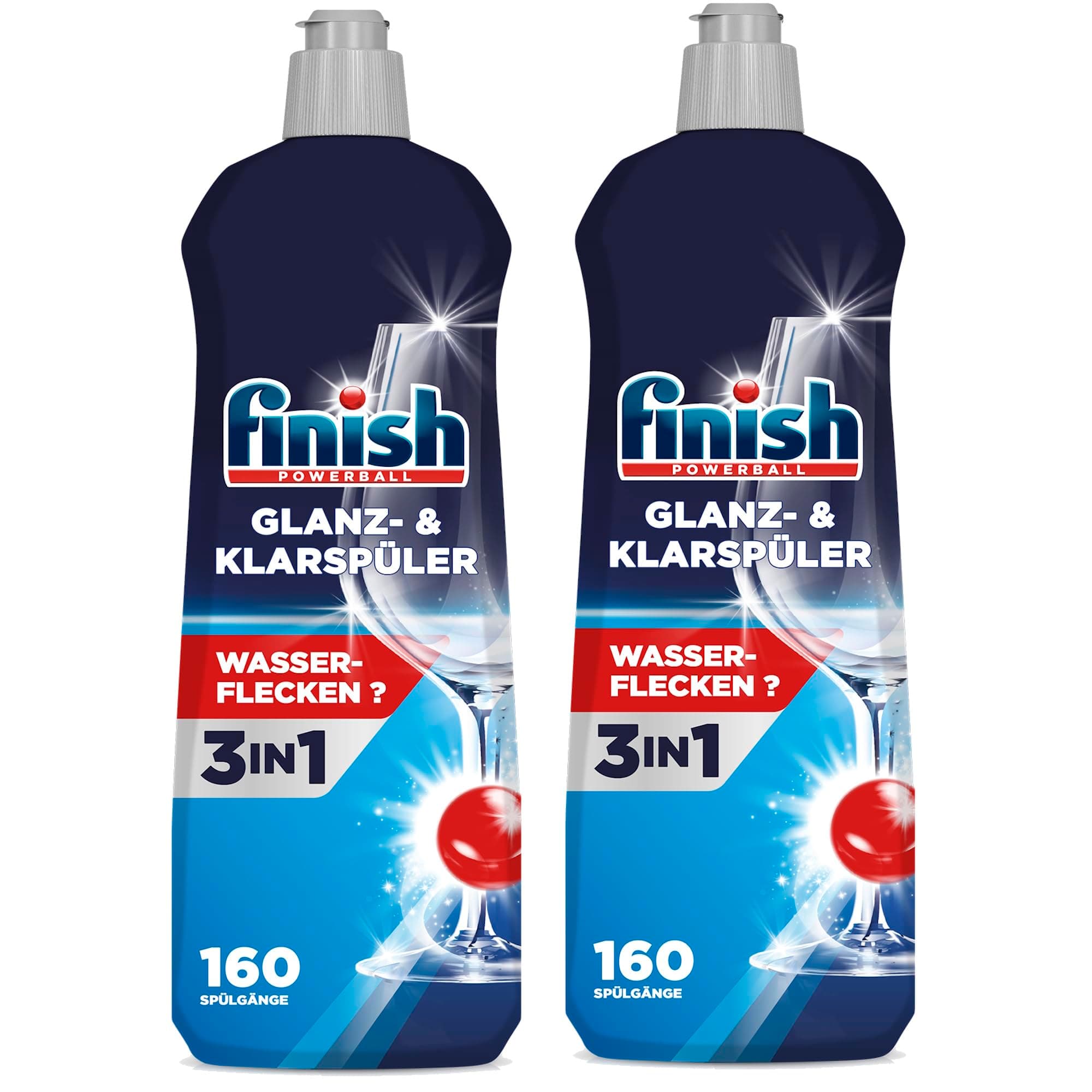 Dishwasher Rinse Aid Liquid Shine and Protect, Regular, Pack of 2, 800ml Each