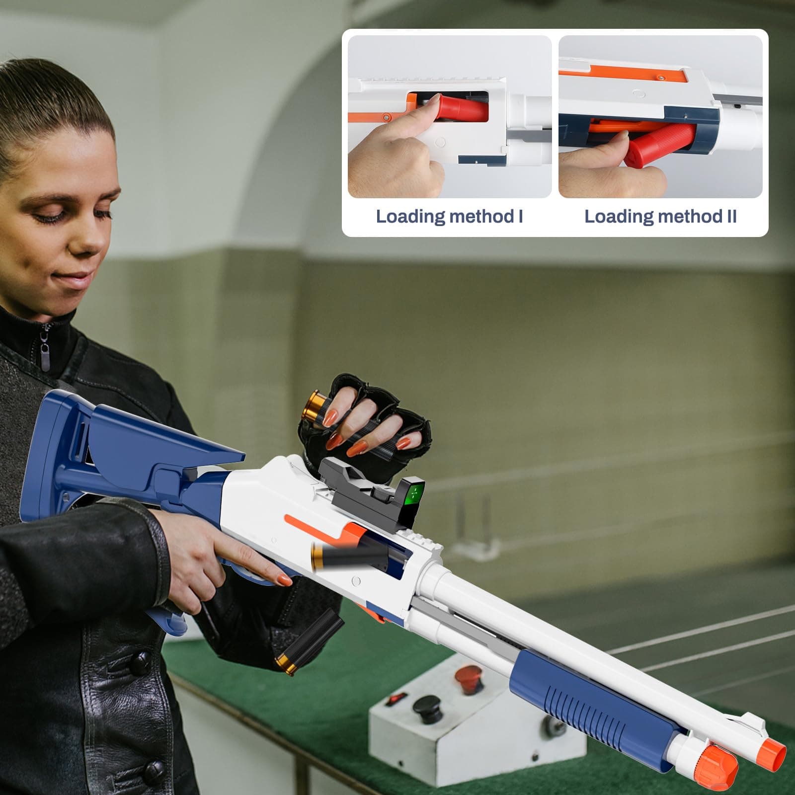 Soft Bullet Shell Ejecting Shotgun Toy Gun Foam Dart Blaster with Scope Level...