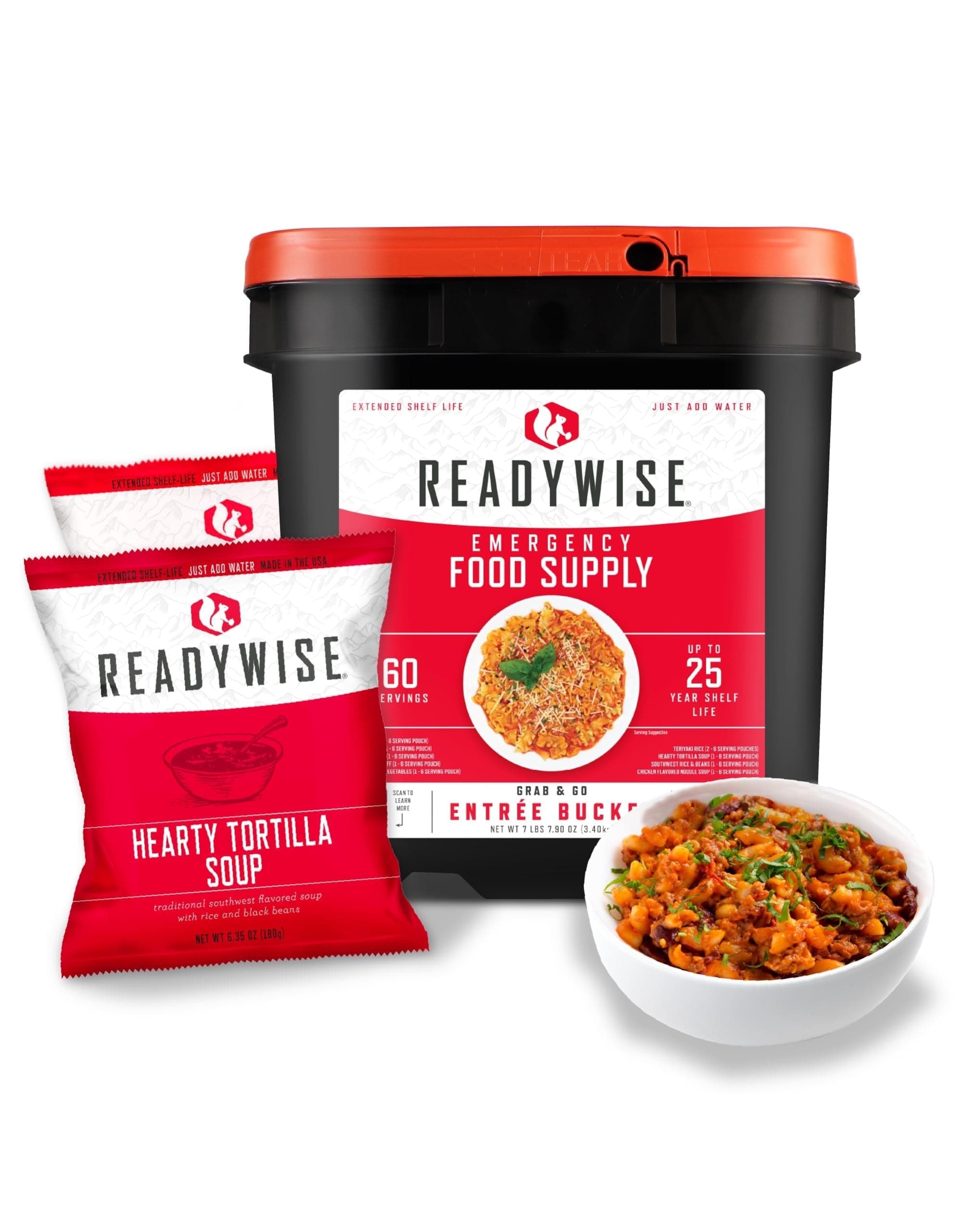 60 Servings, Lunch & Dinner, 13 Different Recipies, Grab & Go, Freeze Dried, Up To 25 Years Shelf Life, Emergency Food, 7 Days Food For 1 Person