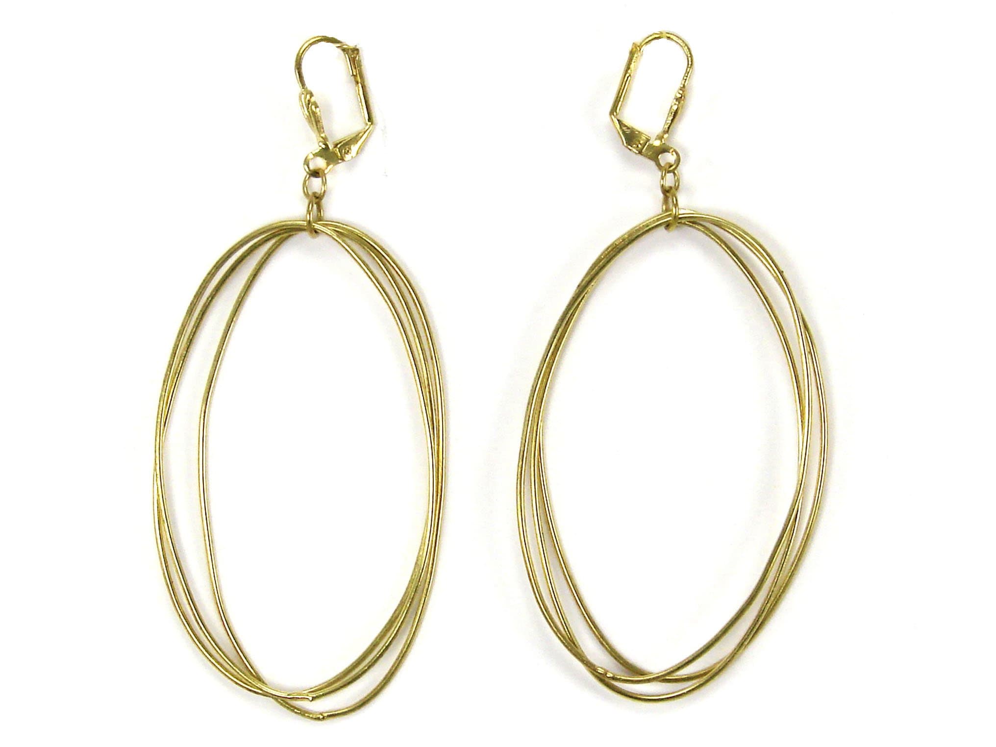 Edie Triple Oval Earrings Gold Tone