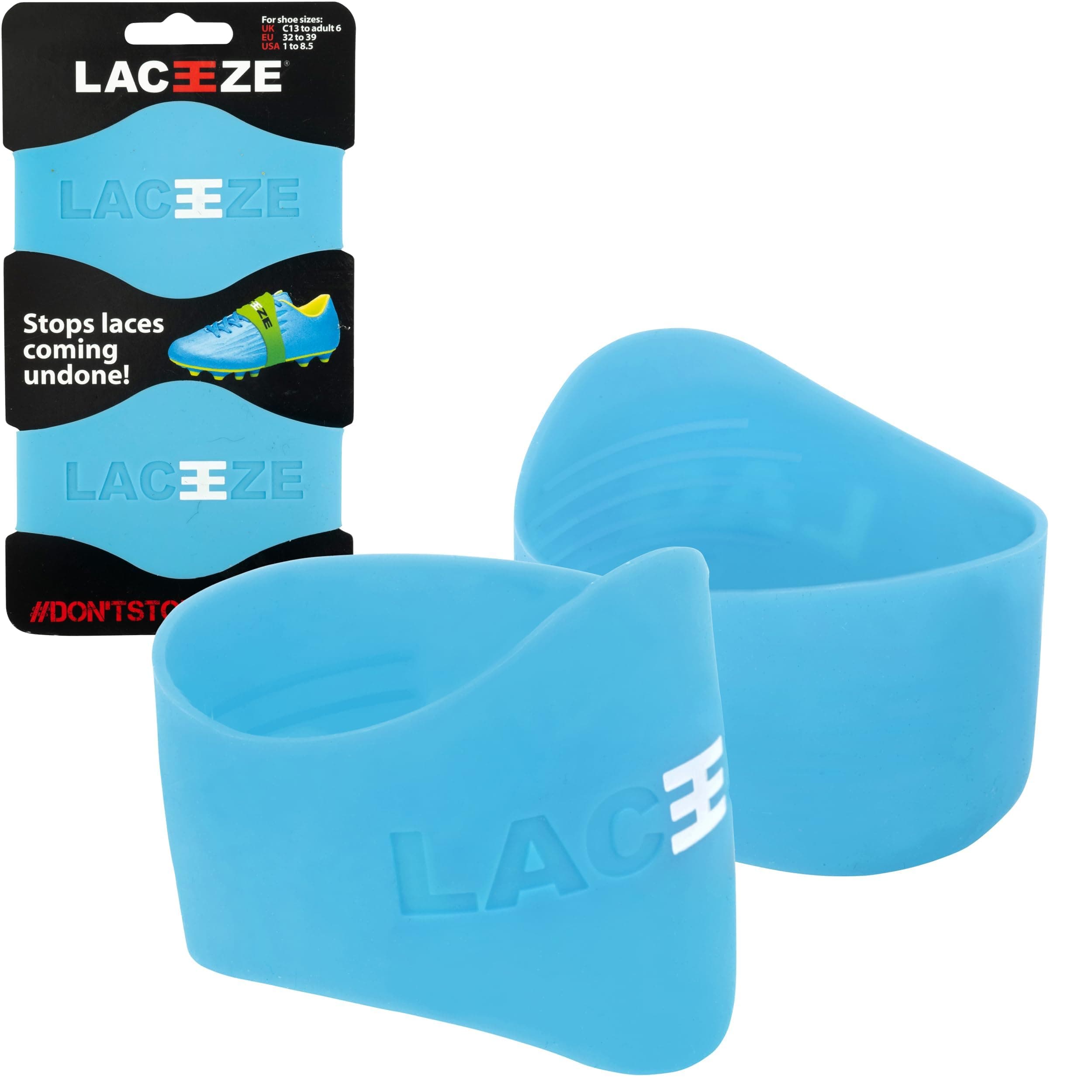 LACEEZE – As Seen on Dragons' Den – Ribbed Technology – Secure Laces, Prevents Unraveling, Fits Shoe Size UK 6.5+, Ideal for Sports Shoes, Football, Rugby, Hockey