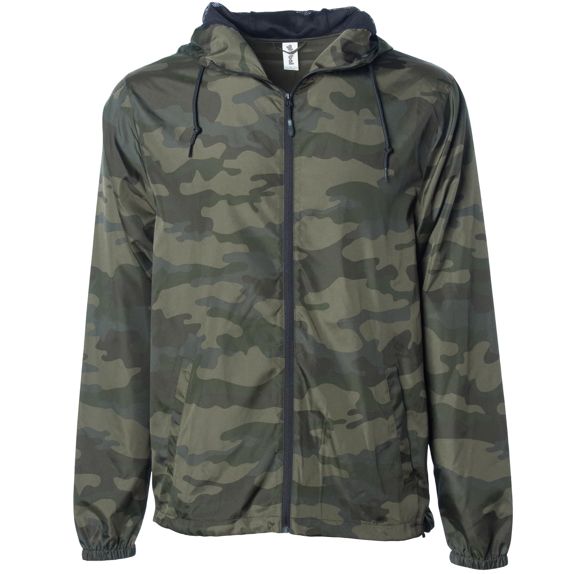 Global Blank Men's Windbreaker Jacket Lightweight Water-Resistant Windbreakers for Men