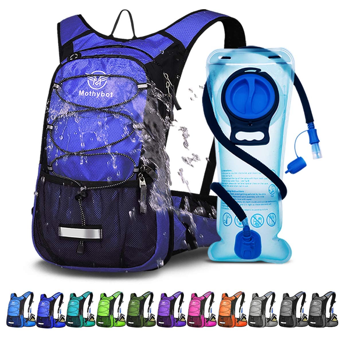 Hydration Pack, Insulated Hydration Backpack with 2L BPA Free Water Bladder and Storage, Hiking Backpack for Men, Women, Kids for Running, Cycling, Camping - Keep Liquid Cool up to 5 Hours