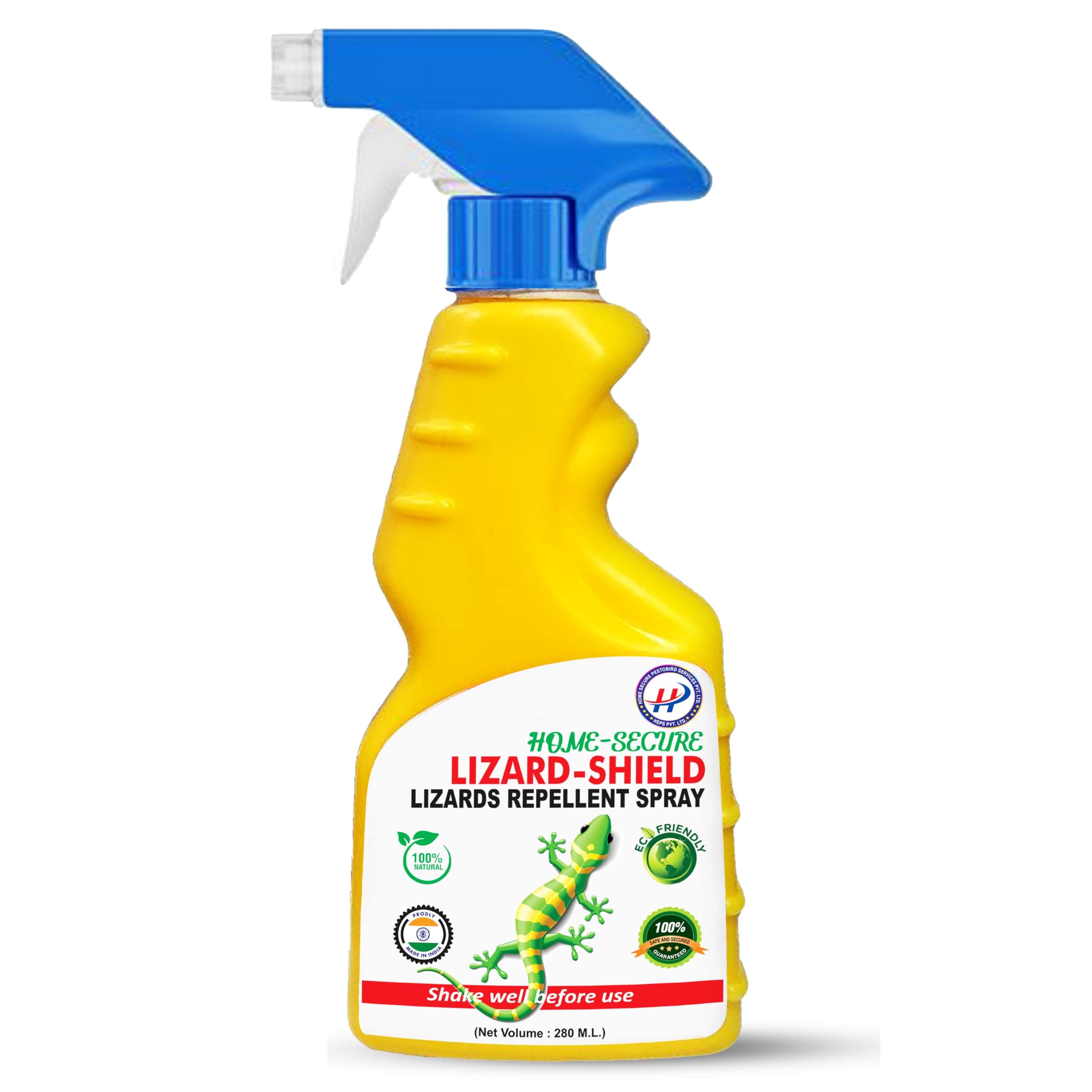 Home-Secure Lizard-Shield Natural Lizard Repellent Spray-280ml | Organic | Chemical-Free | Non-Toxic | 90 Days Protection | Mint Scent